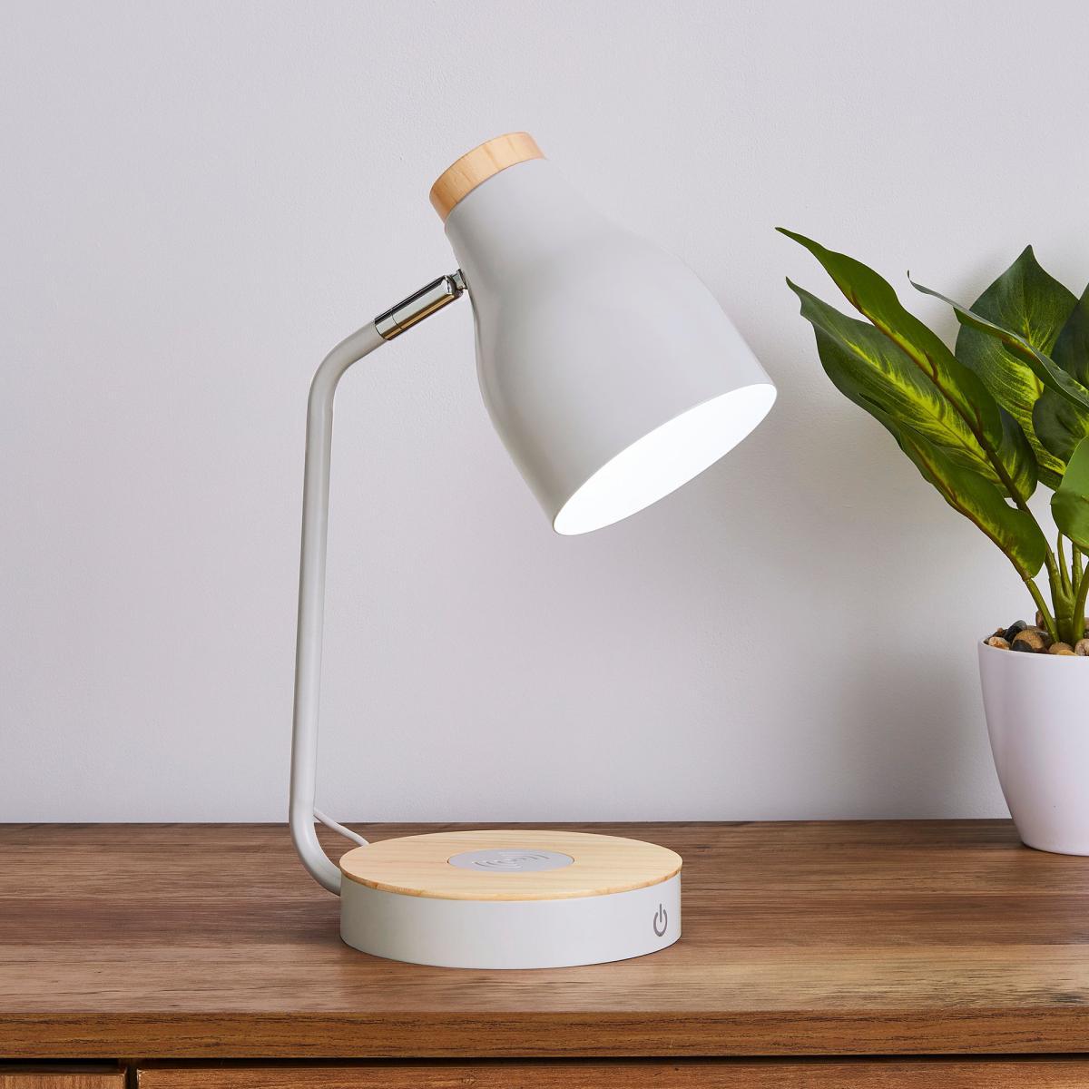 Imogen Phone Charging Desk Lamp Grey – image 1