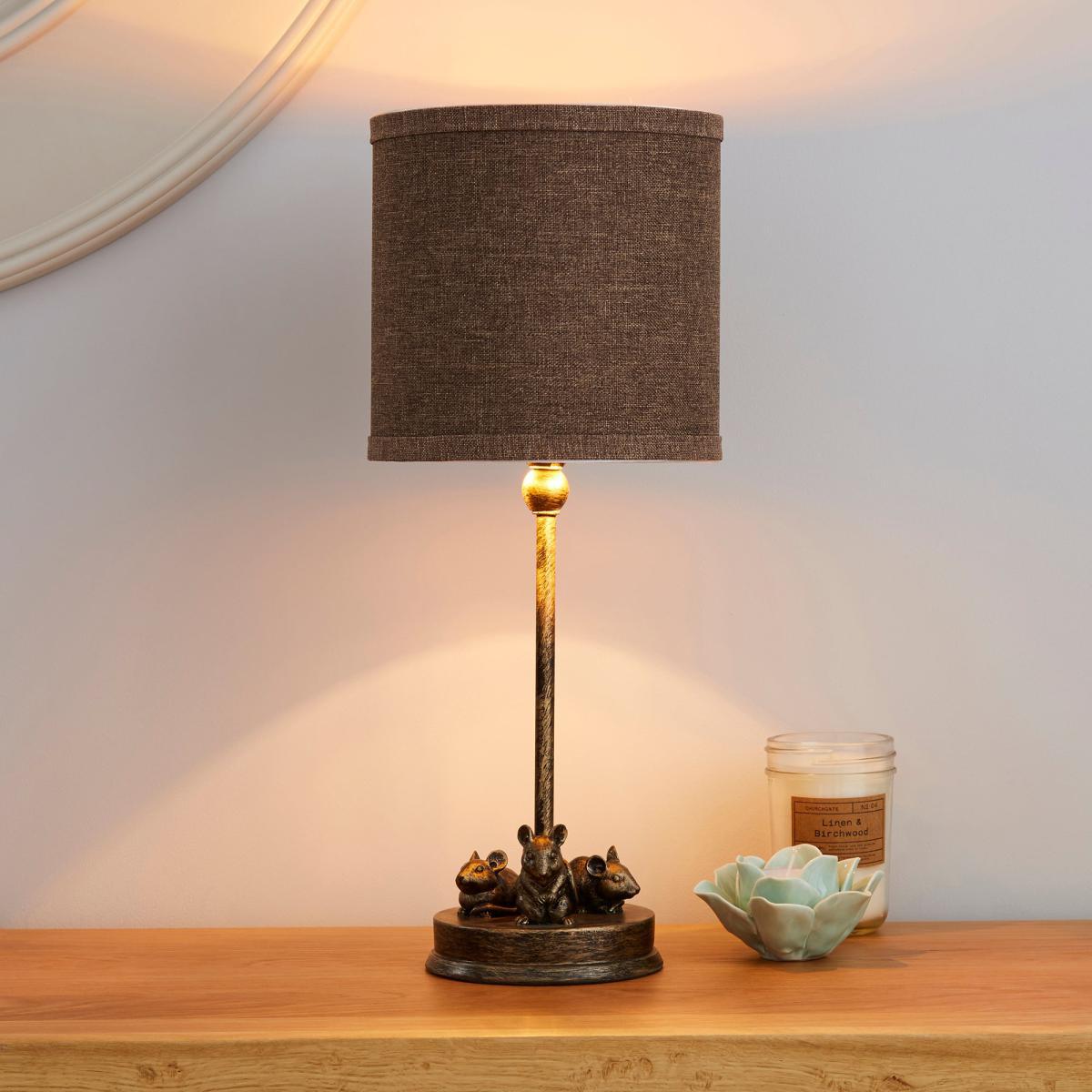Feltham Resin Mouse Bronze Table Lamp Bronze – image 1