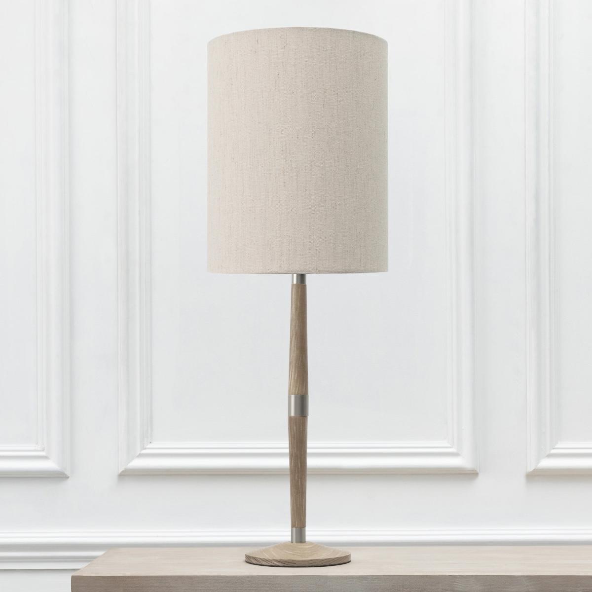 Solensis Large Table Lamp with Plain Shade Linen (Cream) – image 2