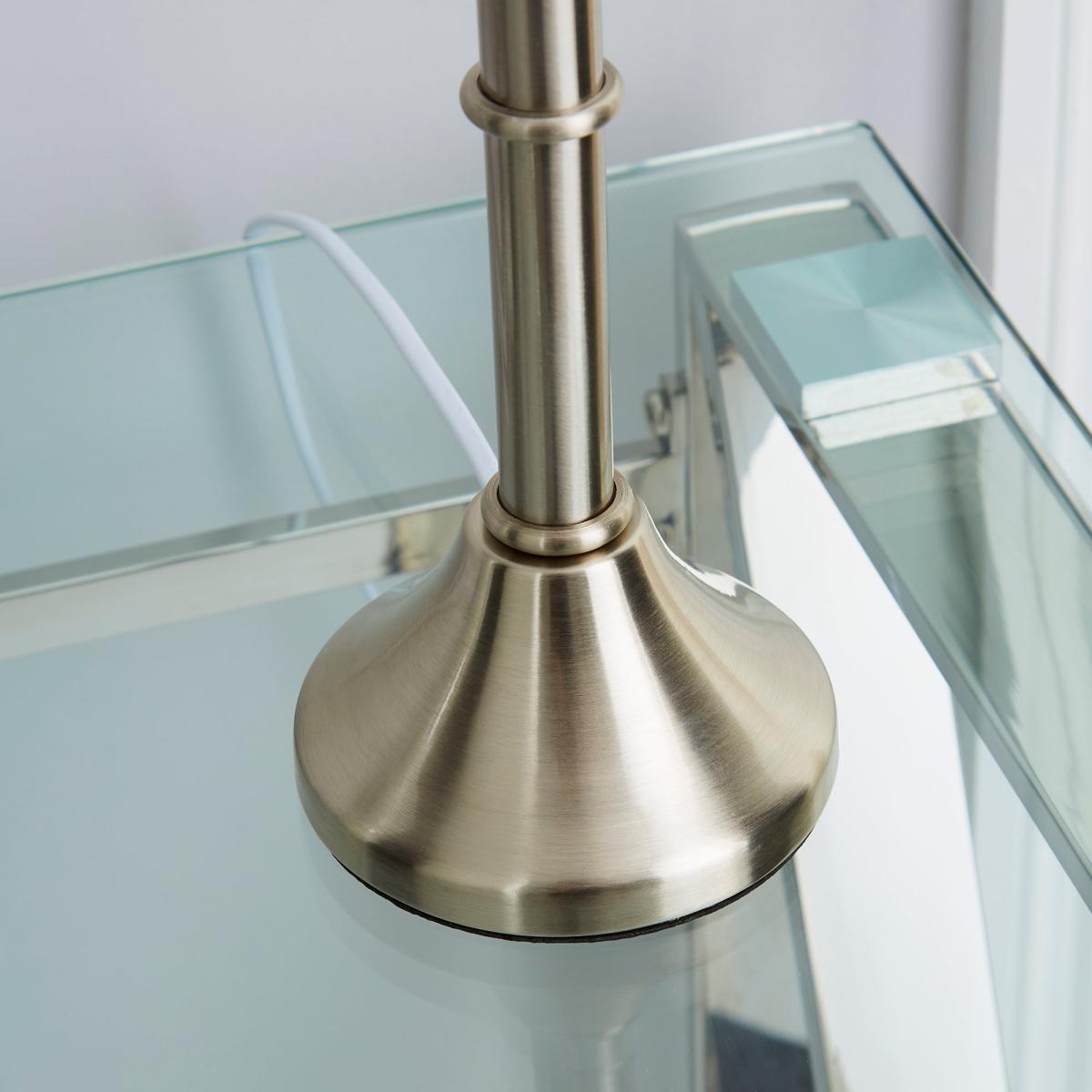 Smooth Satin Chrome Candlestick Table Lamp Base Silver – image 3