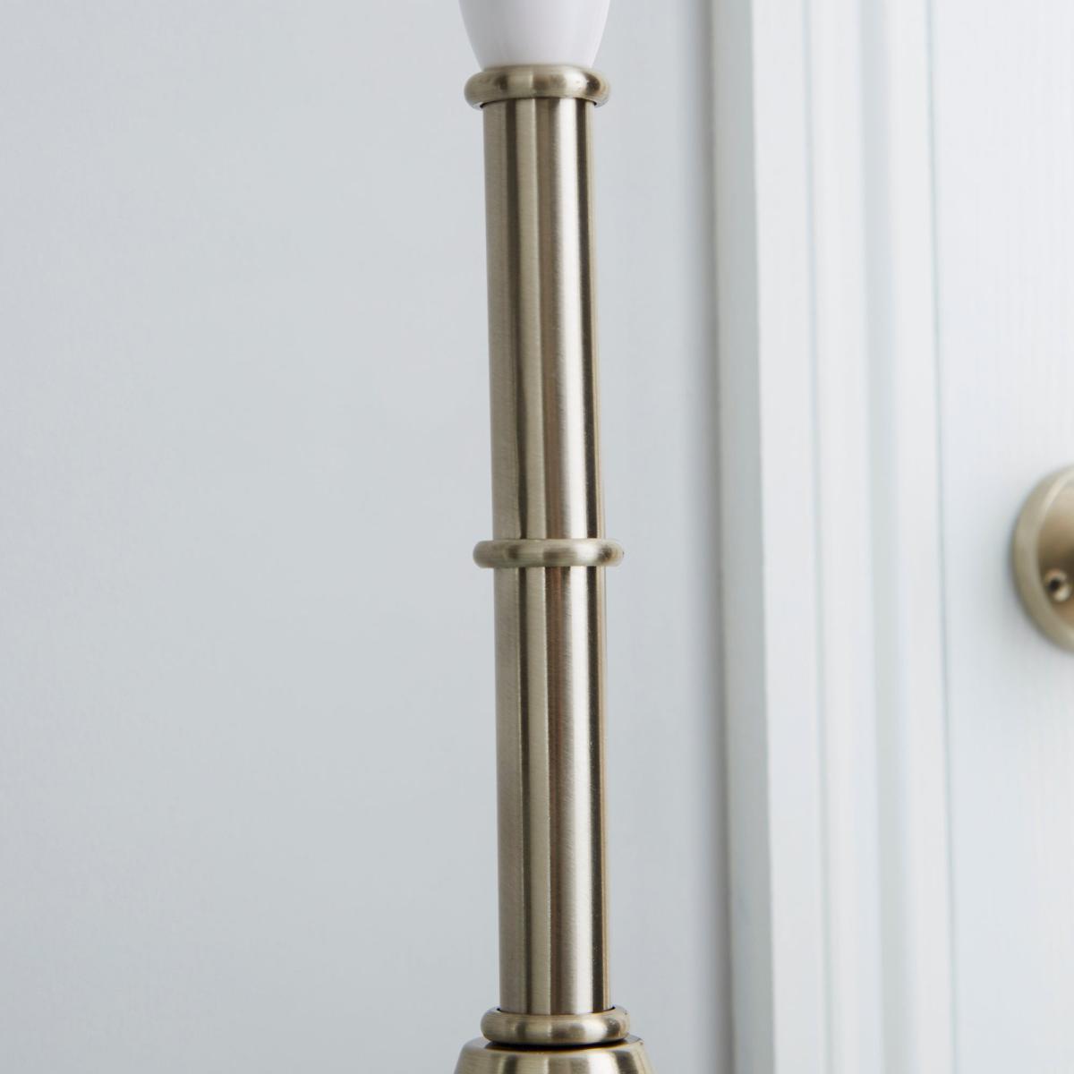 Smooth Satin Chrome Candlestick Table Lamp Base Silver – image 4