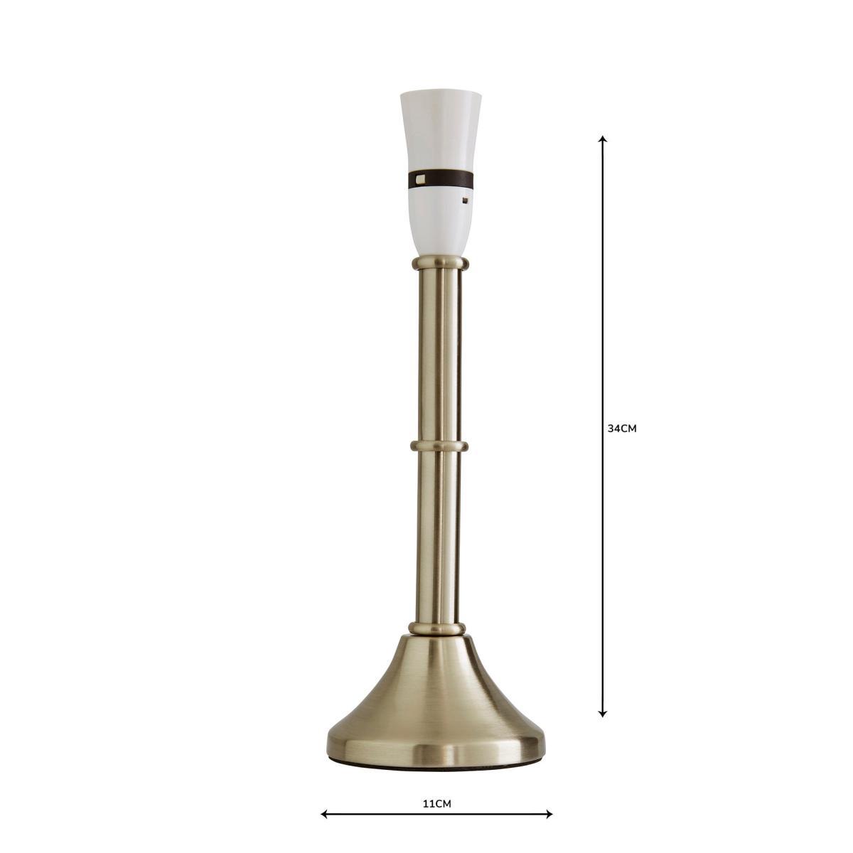 Smooth Satin Chrome Candlestick Table Lamp Base Silver – image 6
