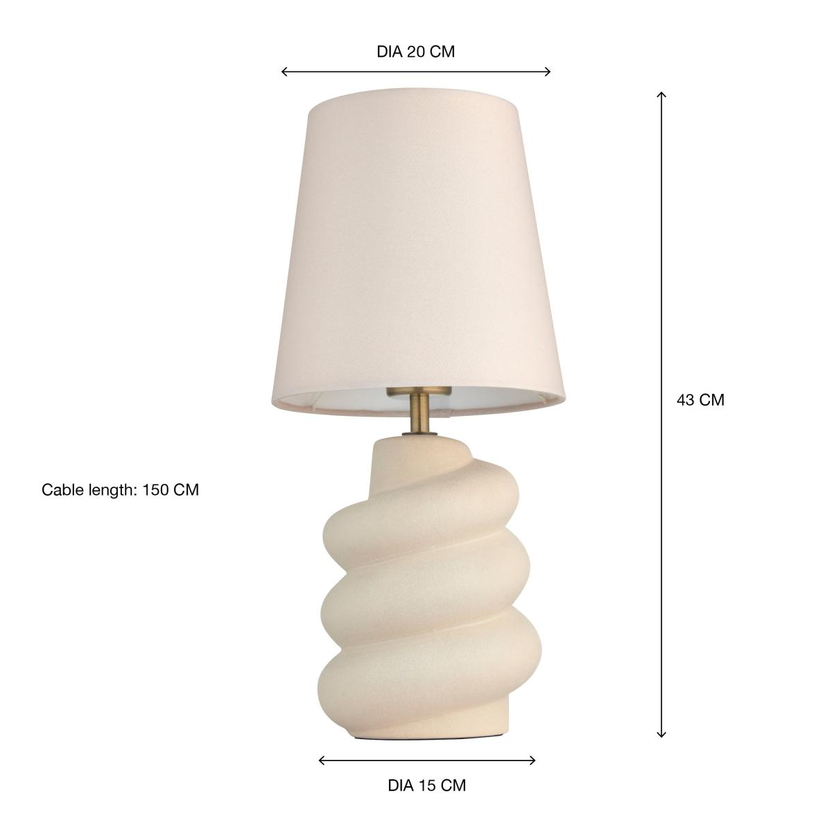 Twirl Ceramic Table Lamp Off-White – image 6