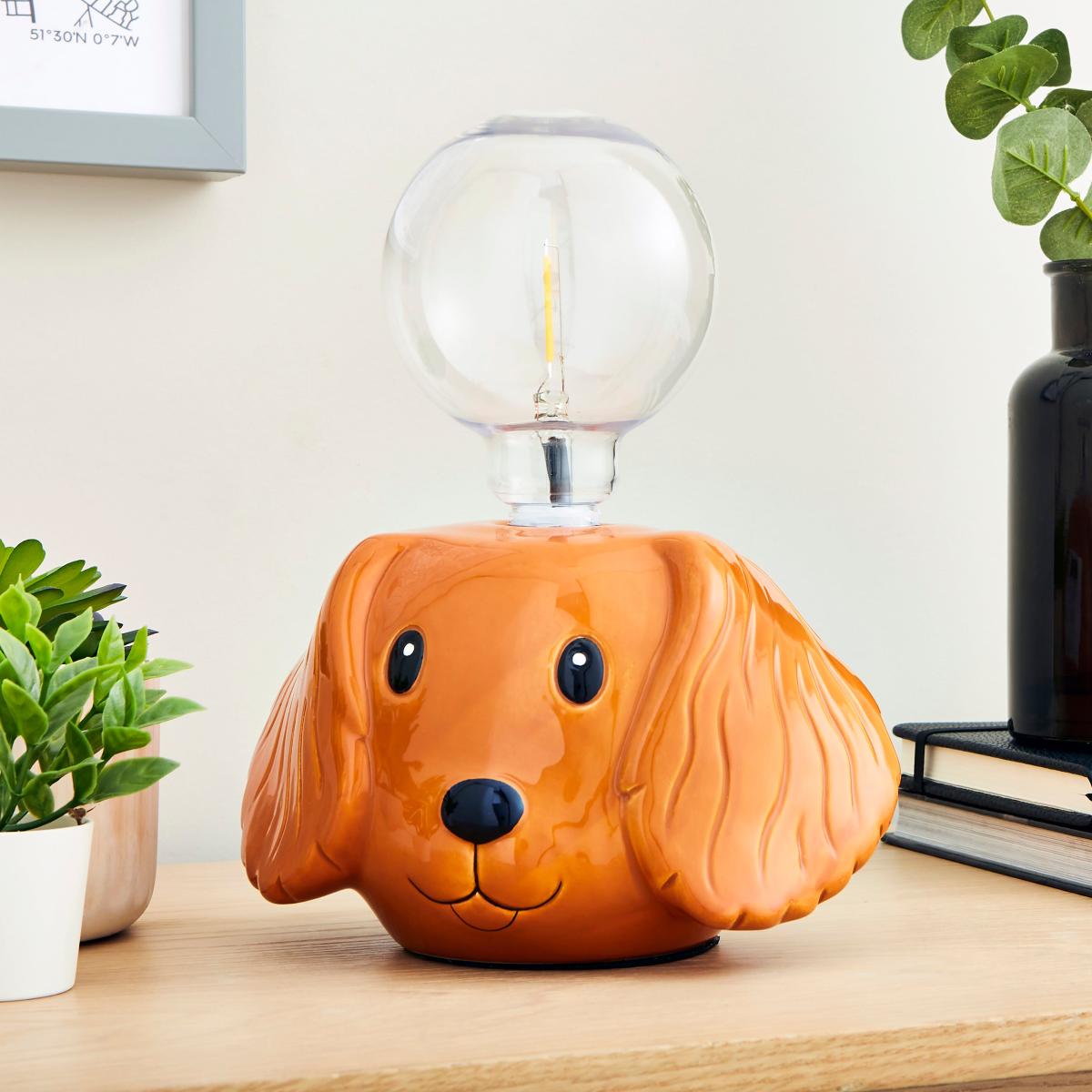 Dog Animal Head Bulb Holder Brown – image 2