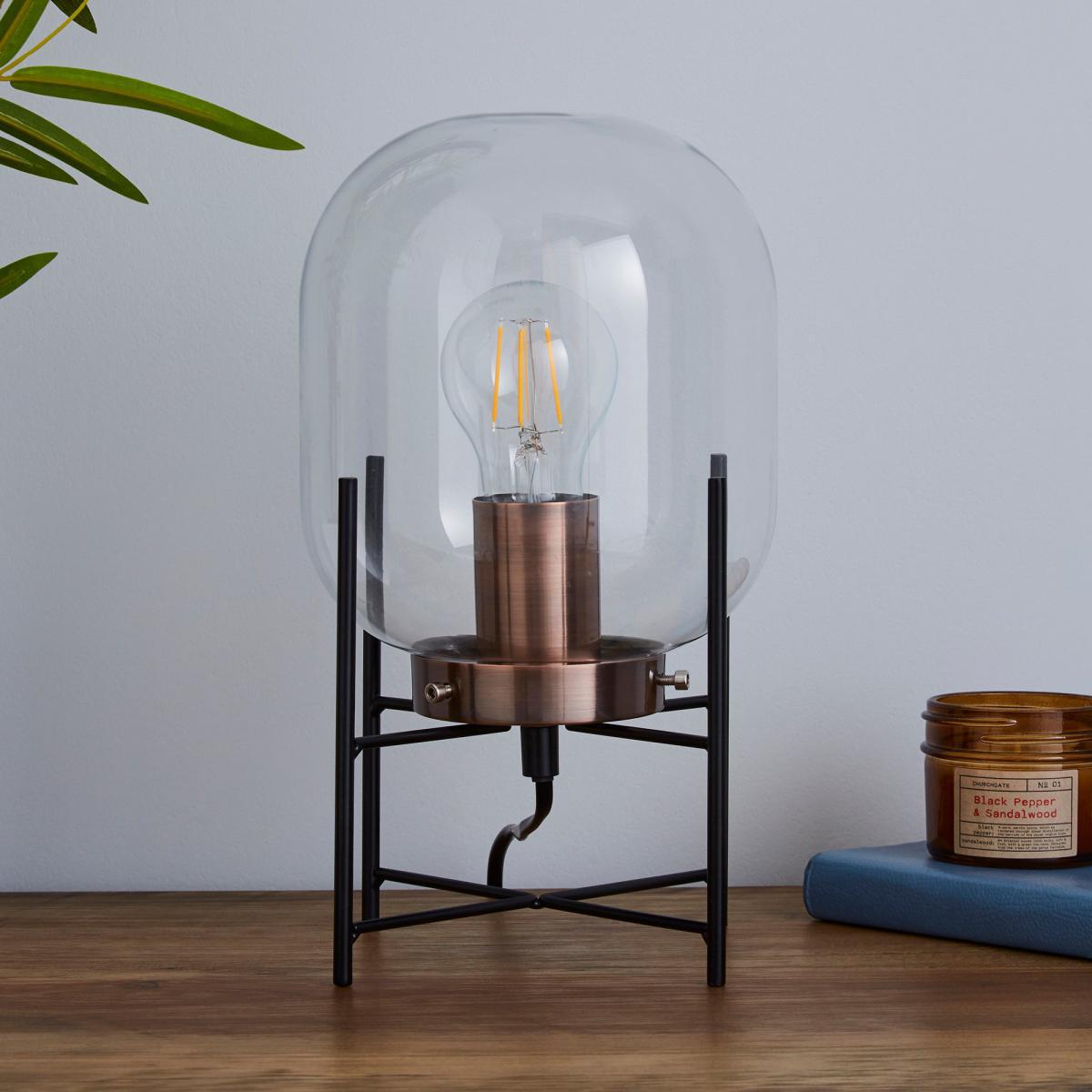 Dayo Jardinere Glass Table Lamp Black – image 2