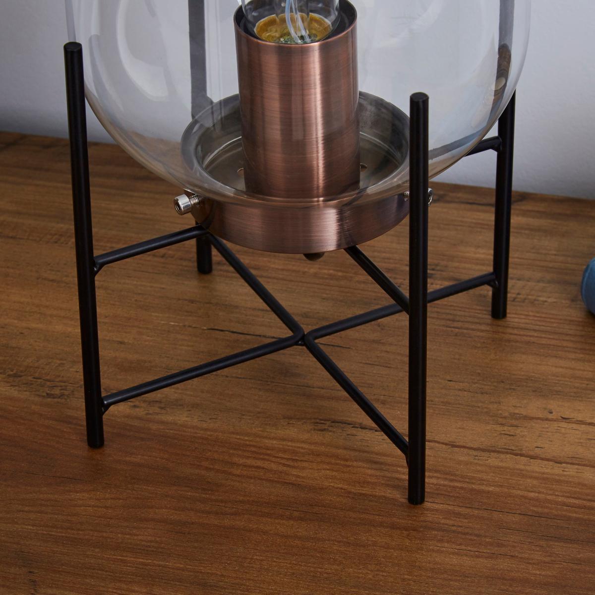 Dayo Jardinere Glass Table Lamp Black – image 3