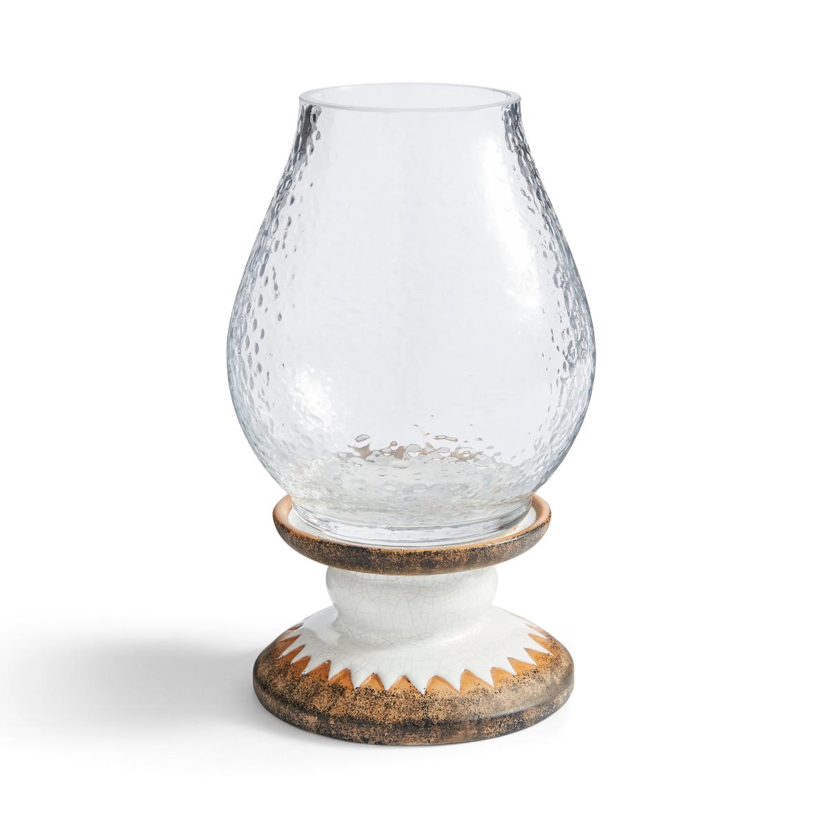 Small Glass Hurricane Lantern Gold – image 3