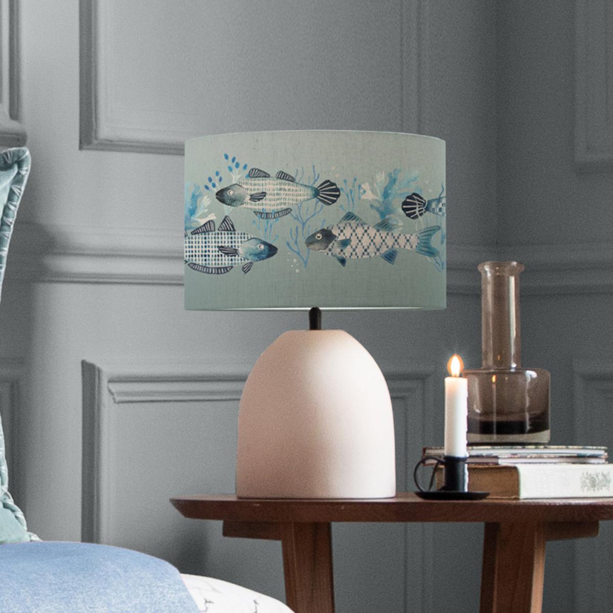 Larissa Table Lamp with Barbeau Shade Seafoam (Blue) – image 1