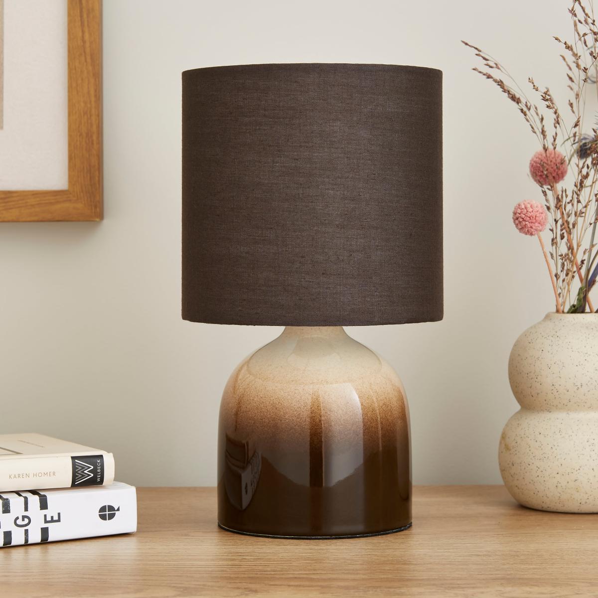 Opalle Reactive Glaze Table Lamp Bitter Chocolate (Brown) – image 2