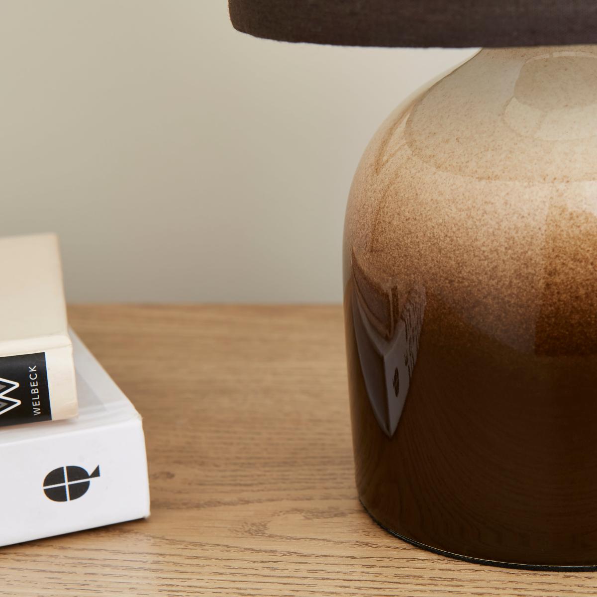 Opalle Reactive Glaze Table Lamp Bitter Chocolate (Brown) – image 4