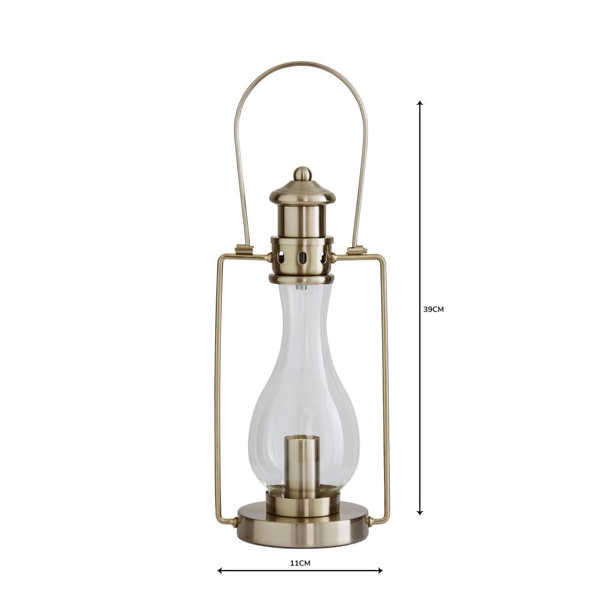 Horse Lantern Satin Nickel Table Lamp Silver – image 5