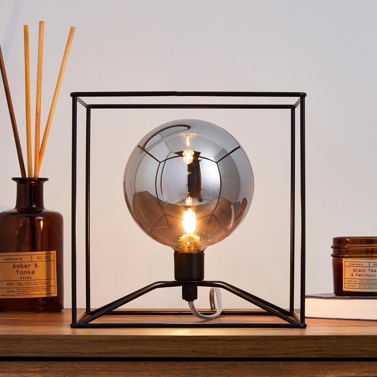 Elena Glass Table Lamp Black and Clear – image 1