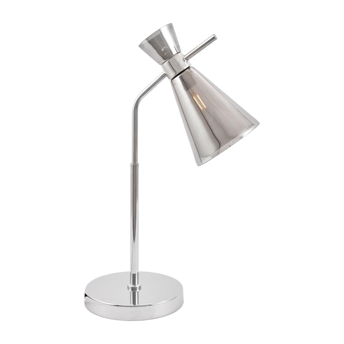 Monroe Waisted Glass and Metal Table Lamp Silver – image 2