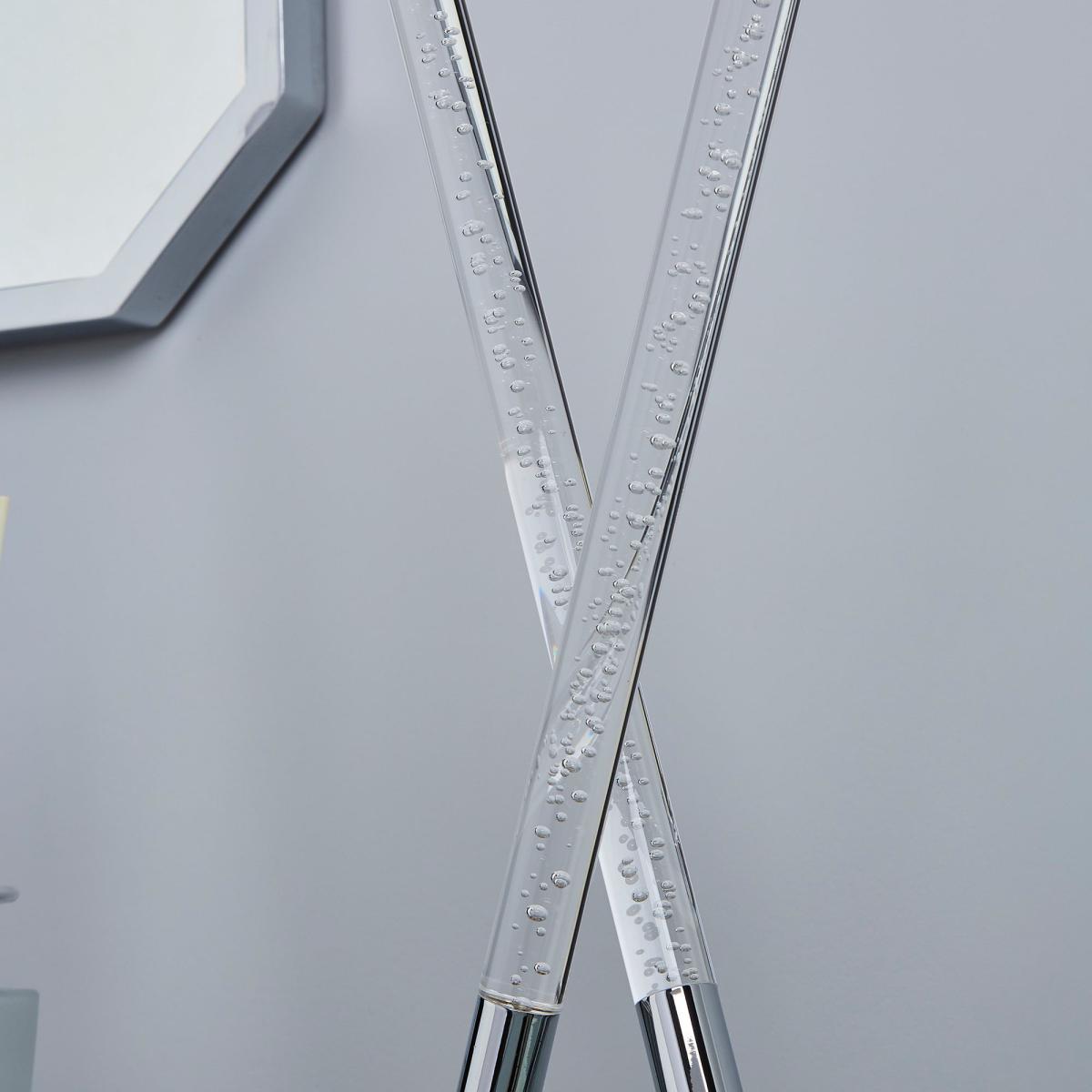 Tassani 2 Light Integrated LED Bubble Glass Table Lamp Silver, Chrome – image 4