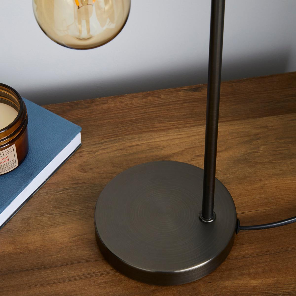 Marsden Nickel Industrial Table Lamp and Bulb Black – image 4