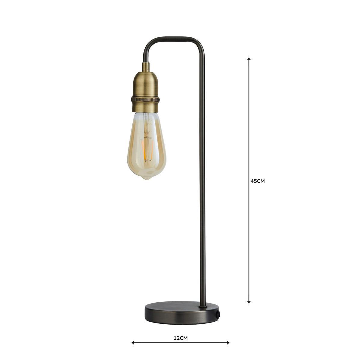 Marsden Nickel Industrial Table Lamp and Bulb Black – image 5