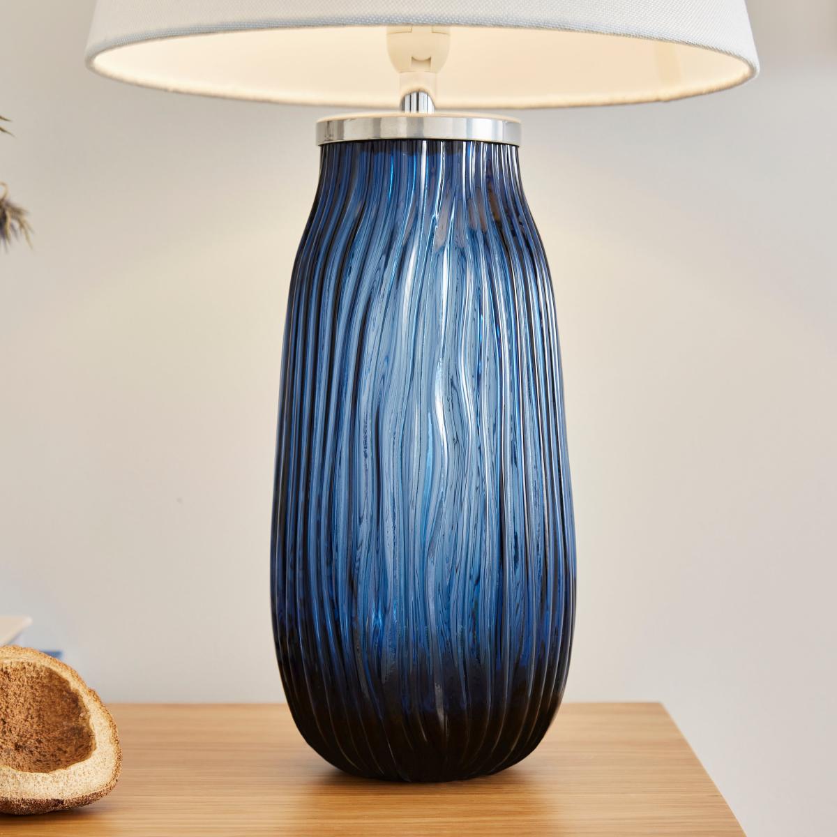 Ripple Glass Table Lamp Blue – image 4