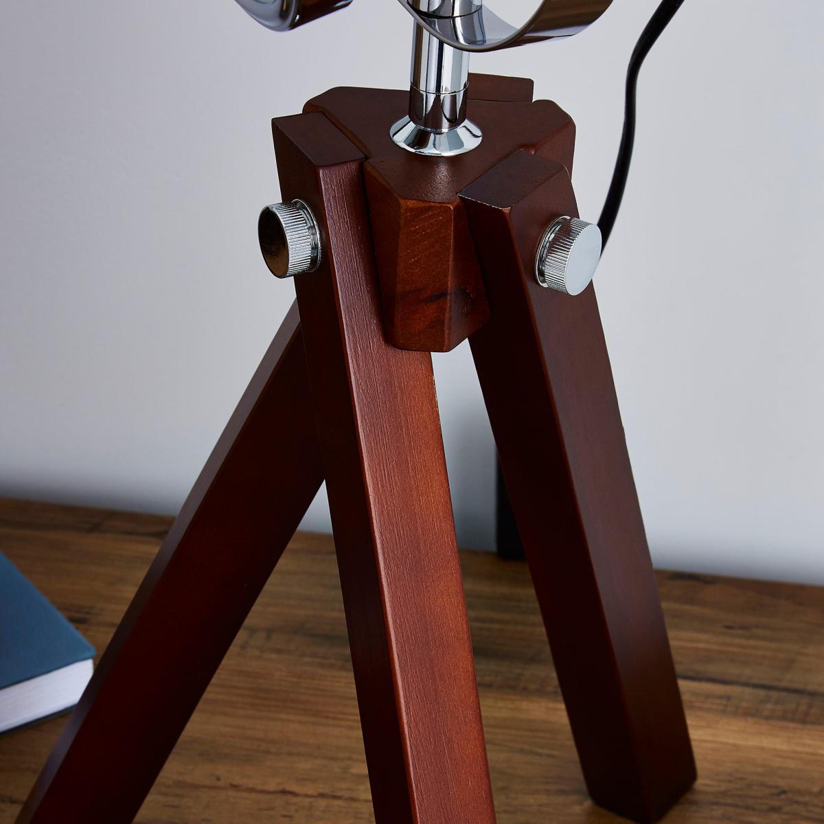 Carlton Camera Tripod Dark Wood Table Lamp Wood (Brown) – image 4