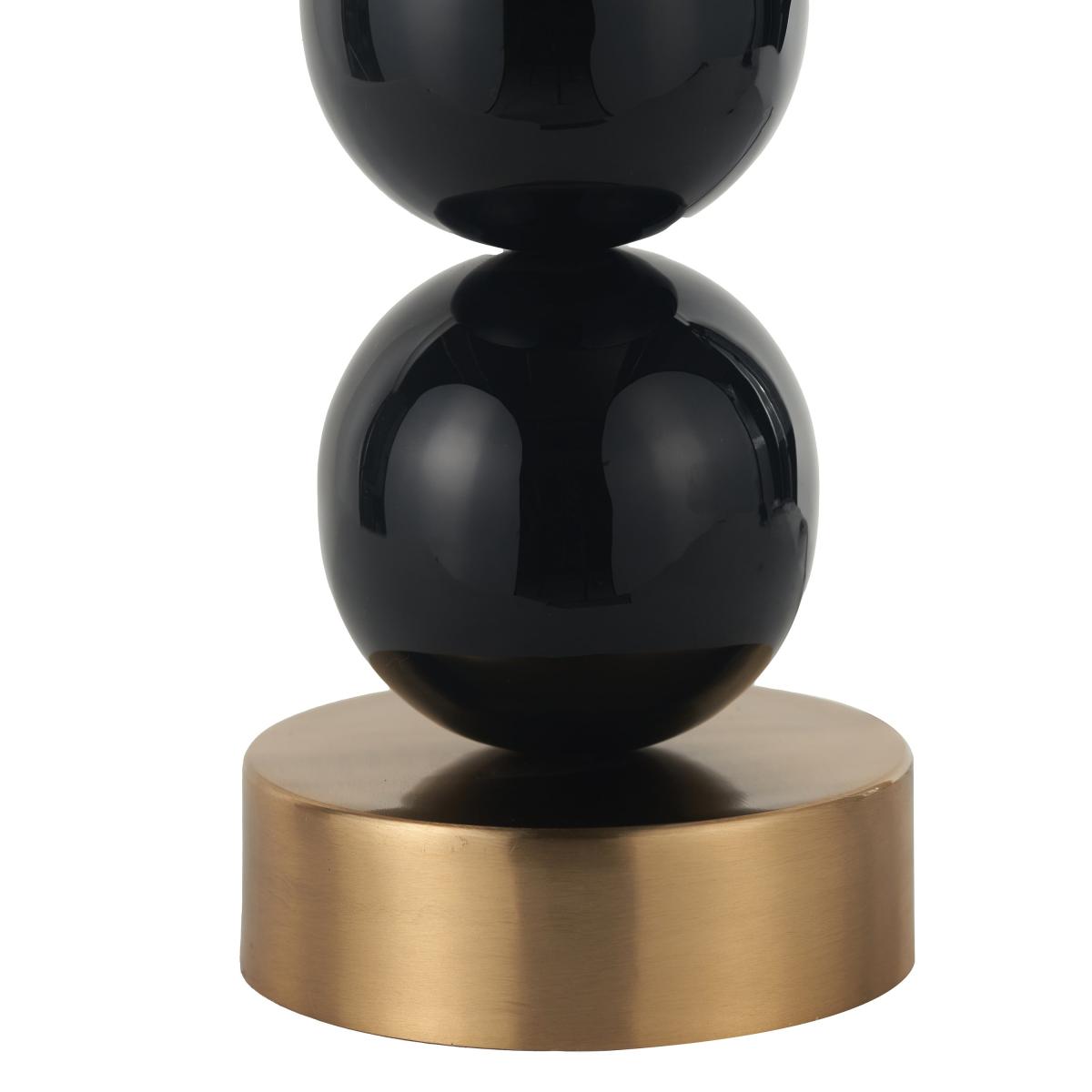 Sofia Black and Gold Enamel 3 Ball Table Lamp with 35cm Harry Cylinder Drum Shade Black – image 2