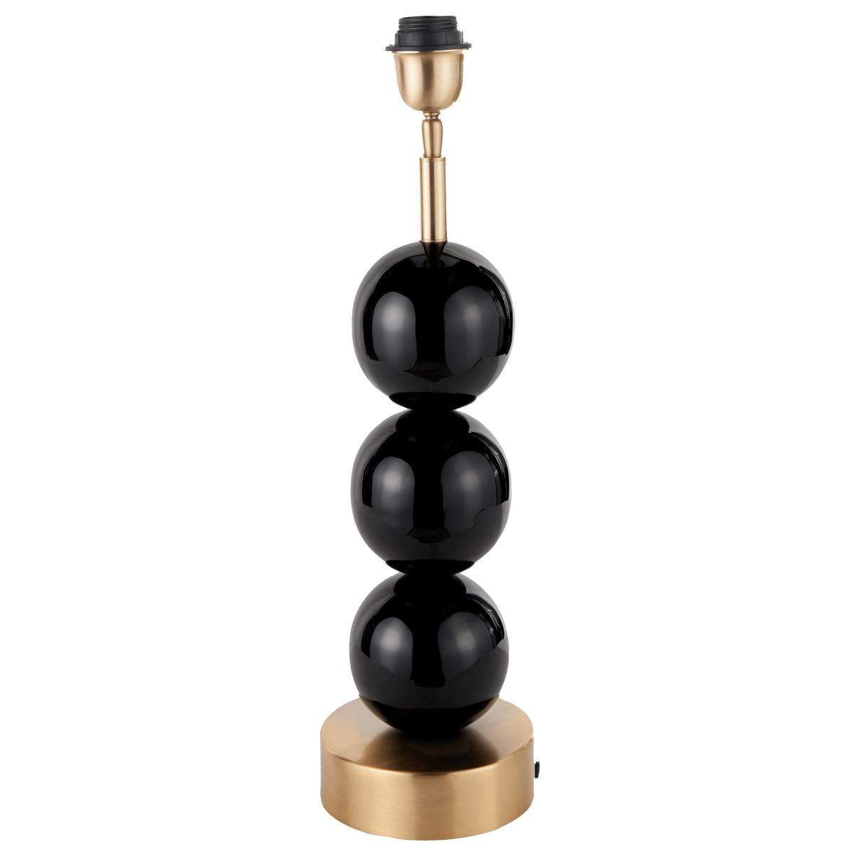 Sofia Black and Gold Enamel 3 Ball Table Lamp with 35cm Harry Cylinder Drum Shade Black – image 3