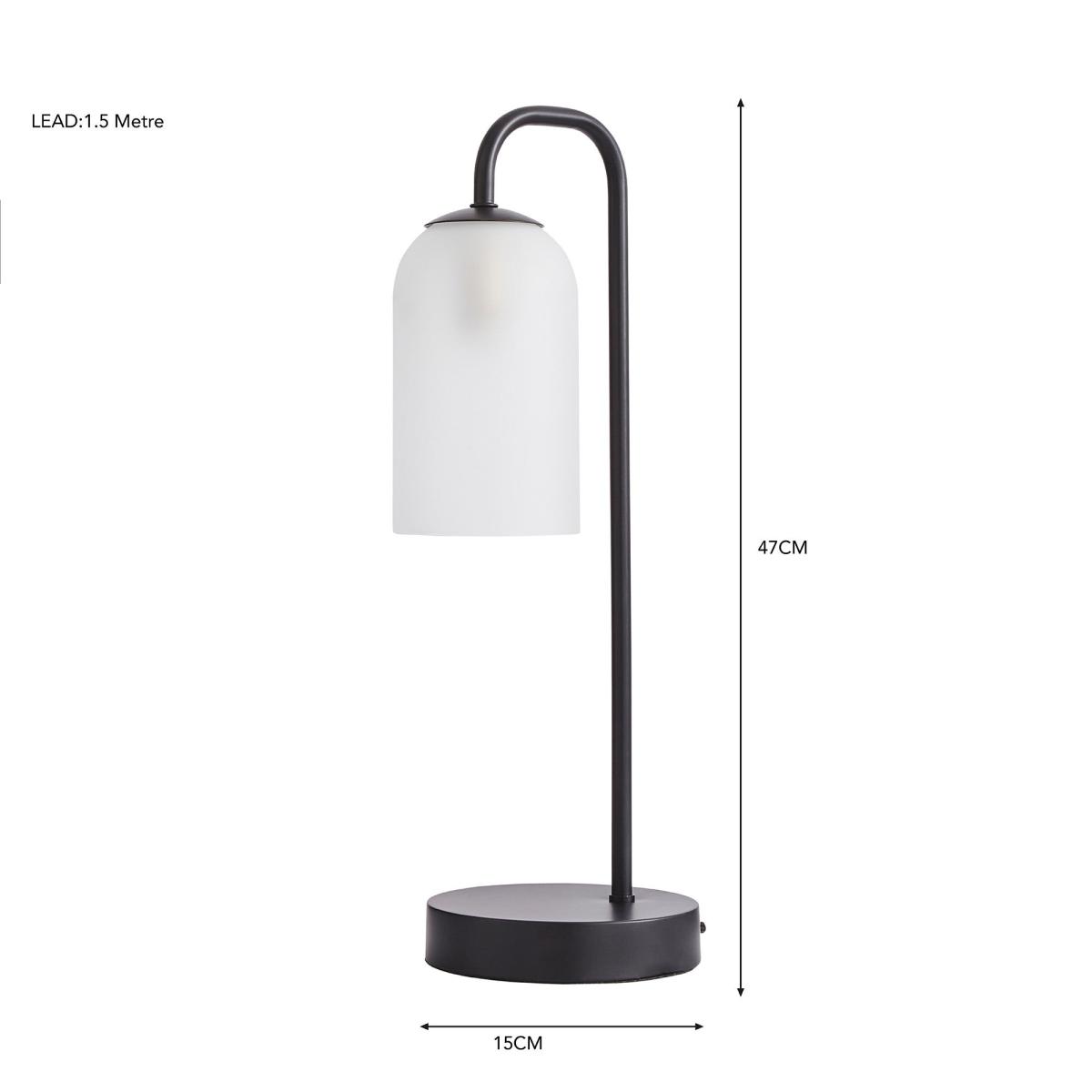 Palazzo Frosted Table Lamp Black – image 6