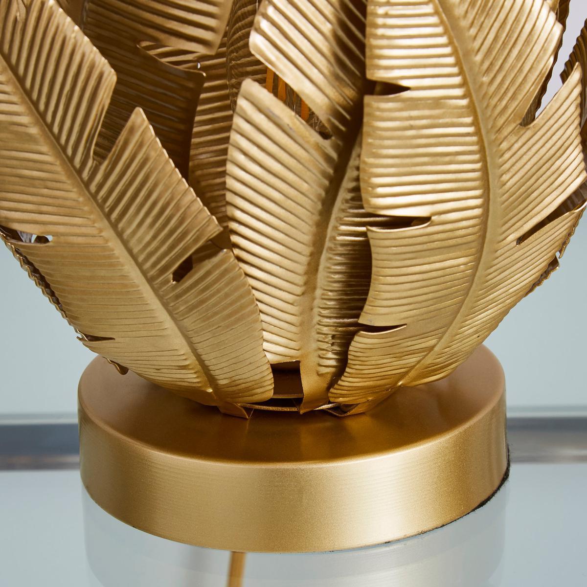 Farrah Palm Leaf Touch Table Lamp Gold Gold – image 4