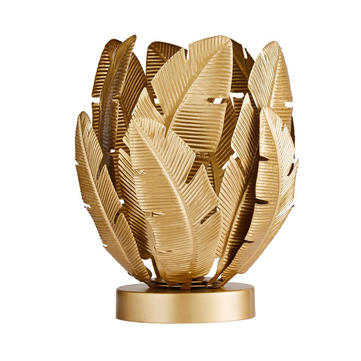 Farrah Palm Leaf Touch Table Lamp Gold Gold – image 5
