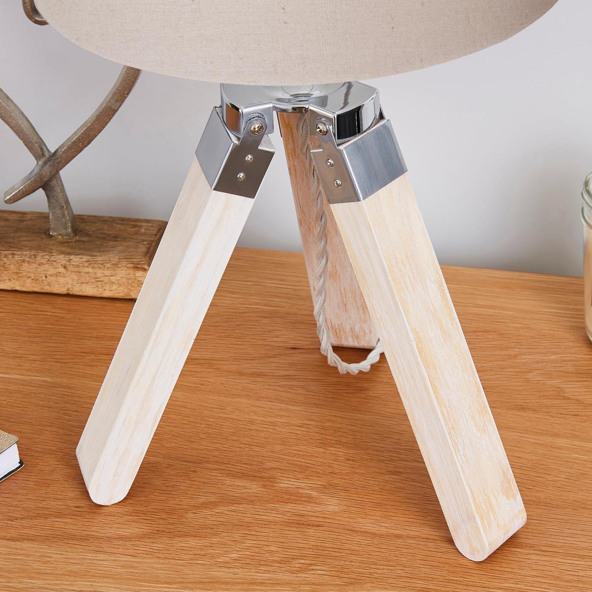 Trio Tripod Light Wood Table Lamp Brown – image 4