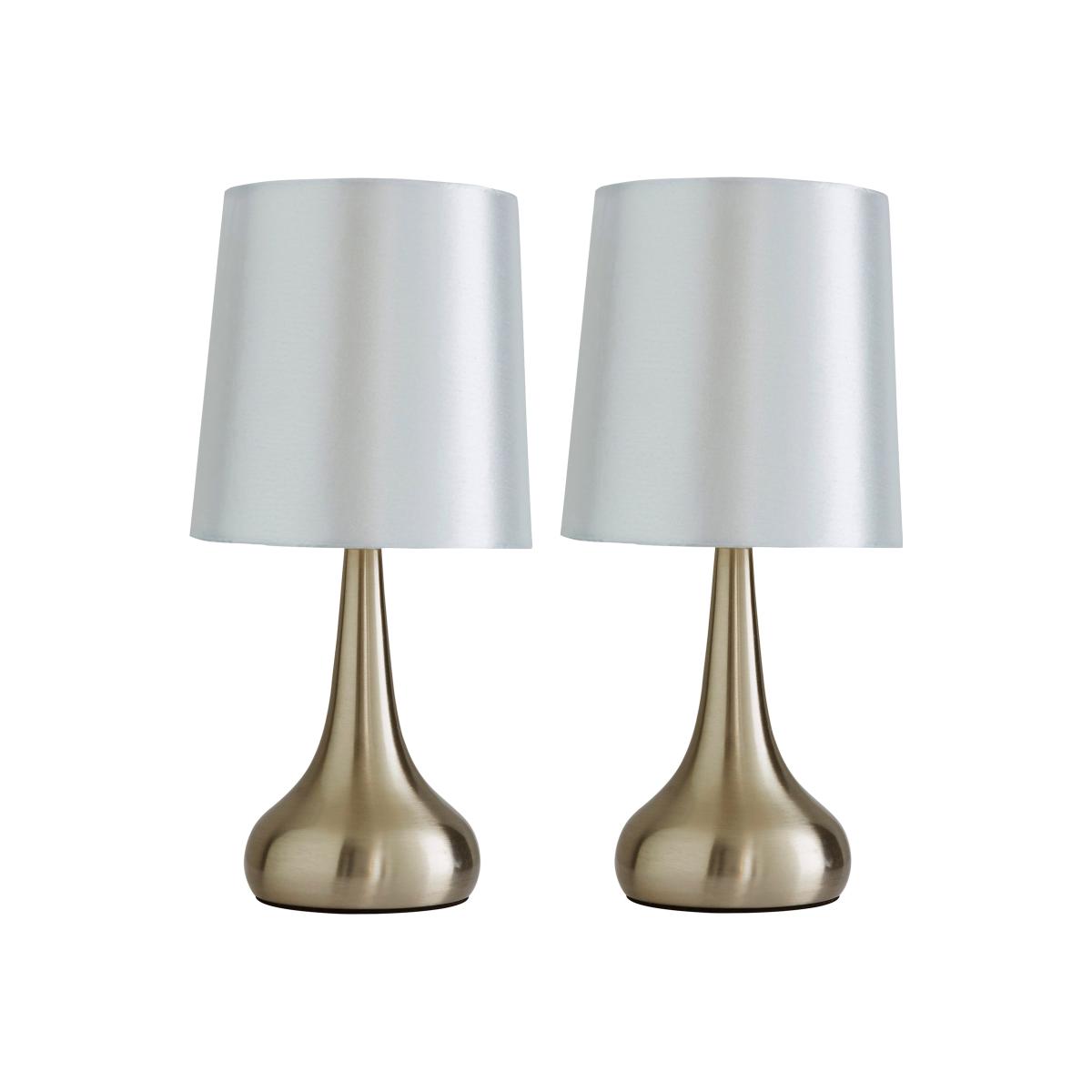 Rimini Set of 2 Cream Touch Dimmable Lamps Cream – image 1