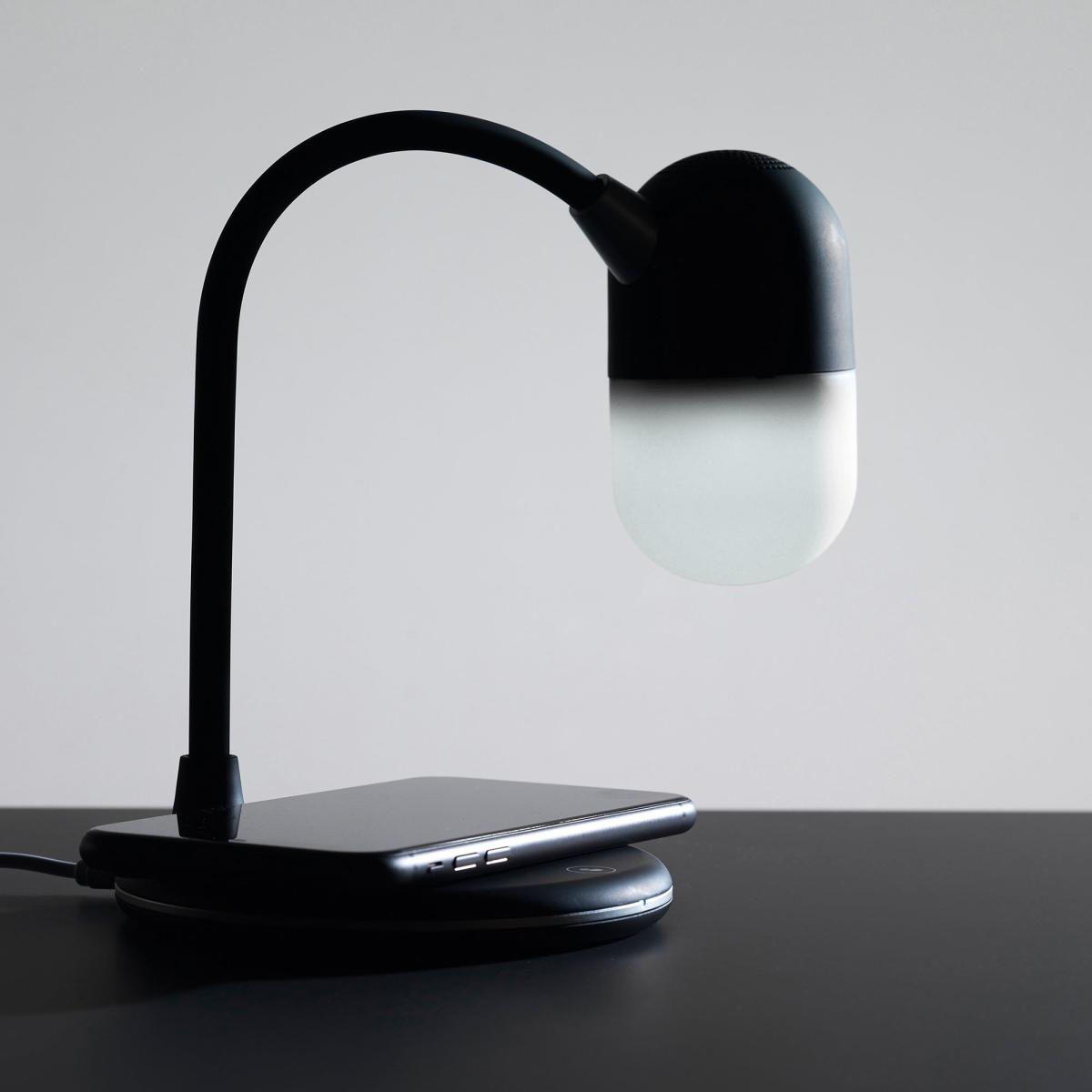 Intempo 3 in 1 LED Integrated Desk Lamp with Wireless Charger & Bluetooth Speaker Black – image 2