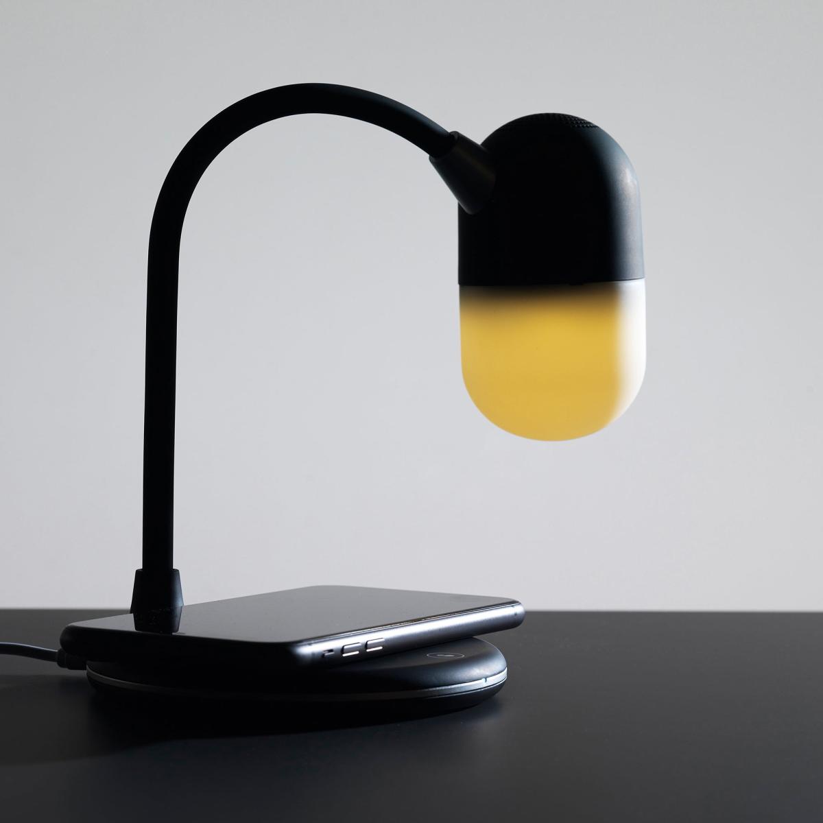 Intempo 3 in 1 LED Integrated Desk Lamp with Wireless Charger & Bluetooth Speaker Black – image 3