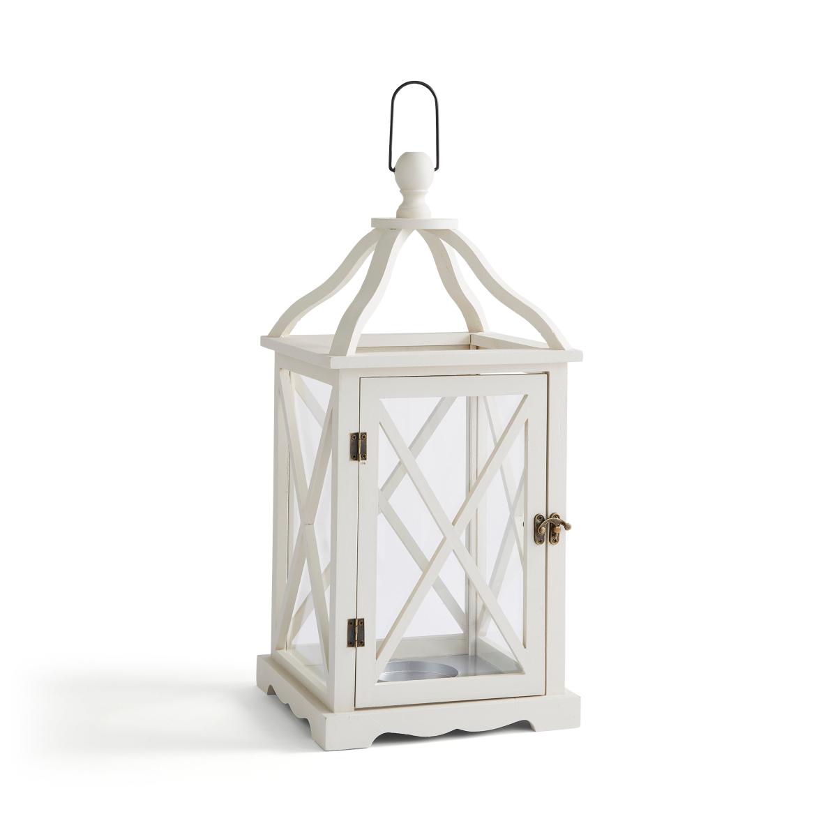 Wooden Lantern 50cm Grey – image 3