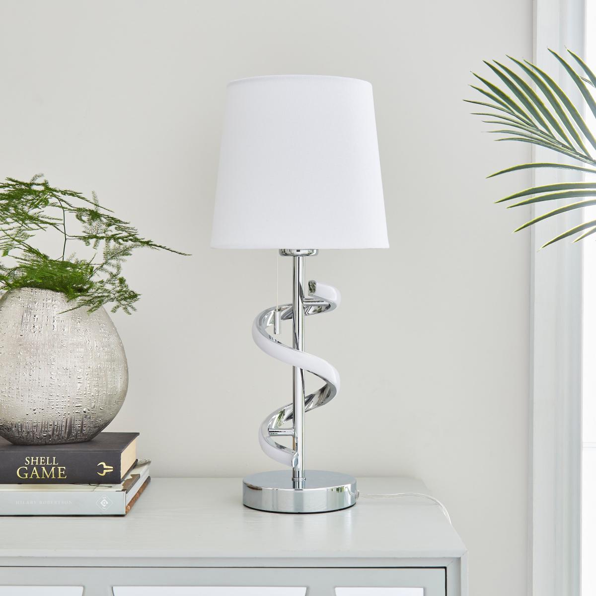 Palais 2 Light Metal Table Lamp Chrome – image 2
