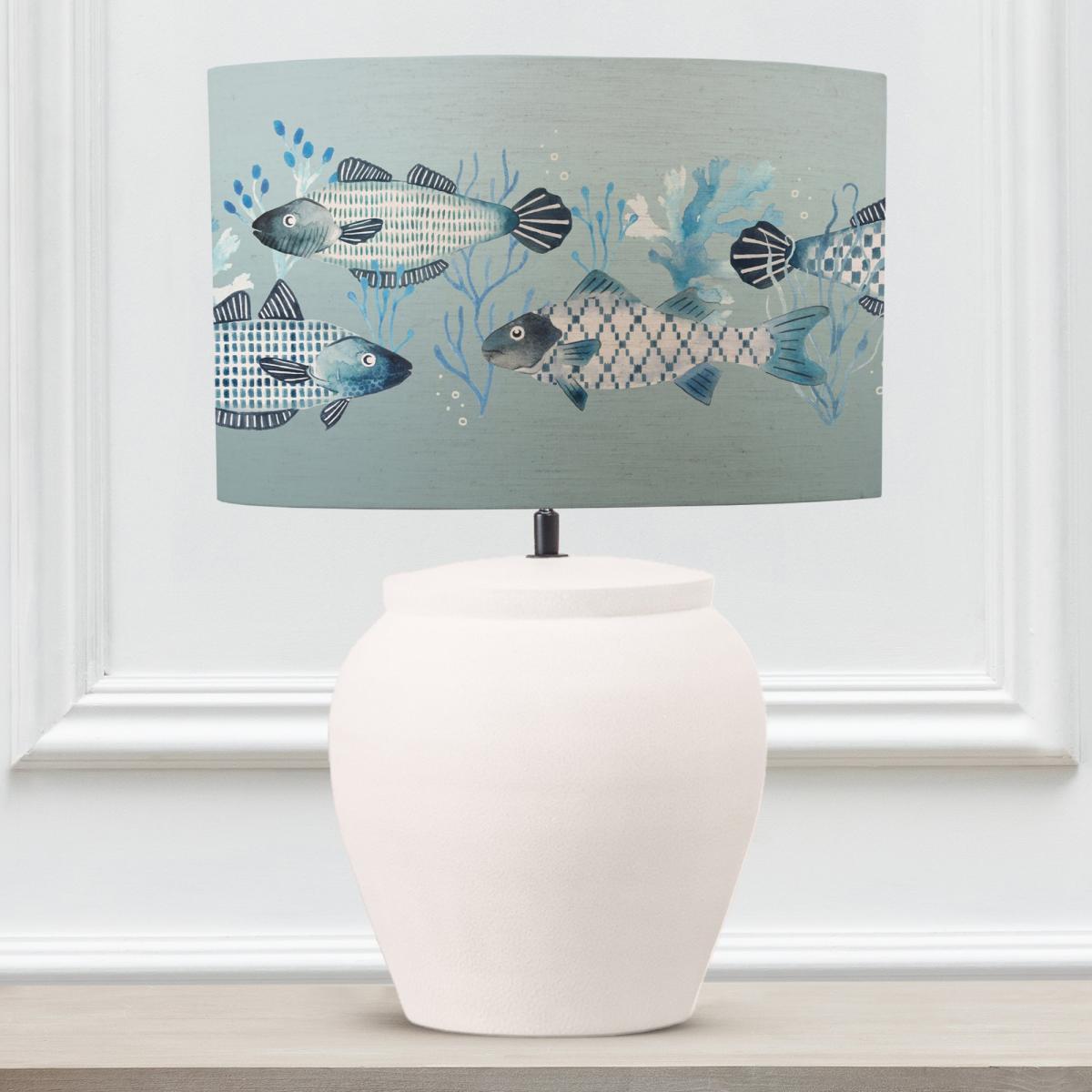 Edessa Table Lamp with Barbeau Shade Seafoam (Blue)