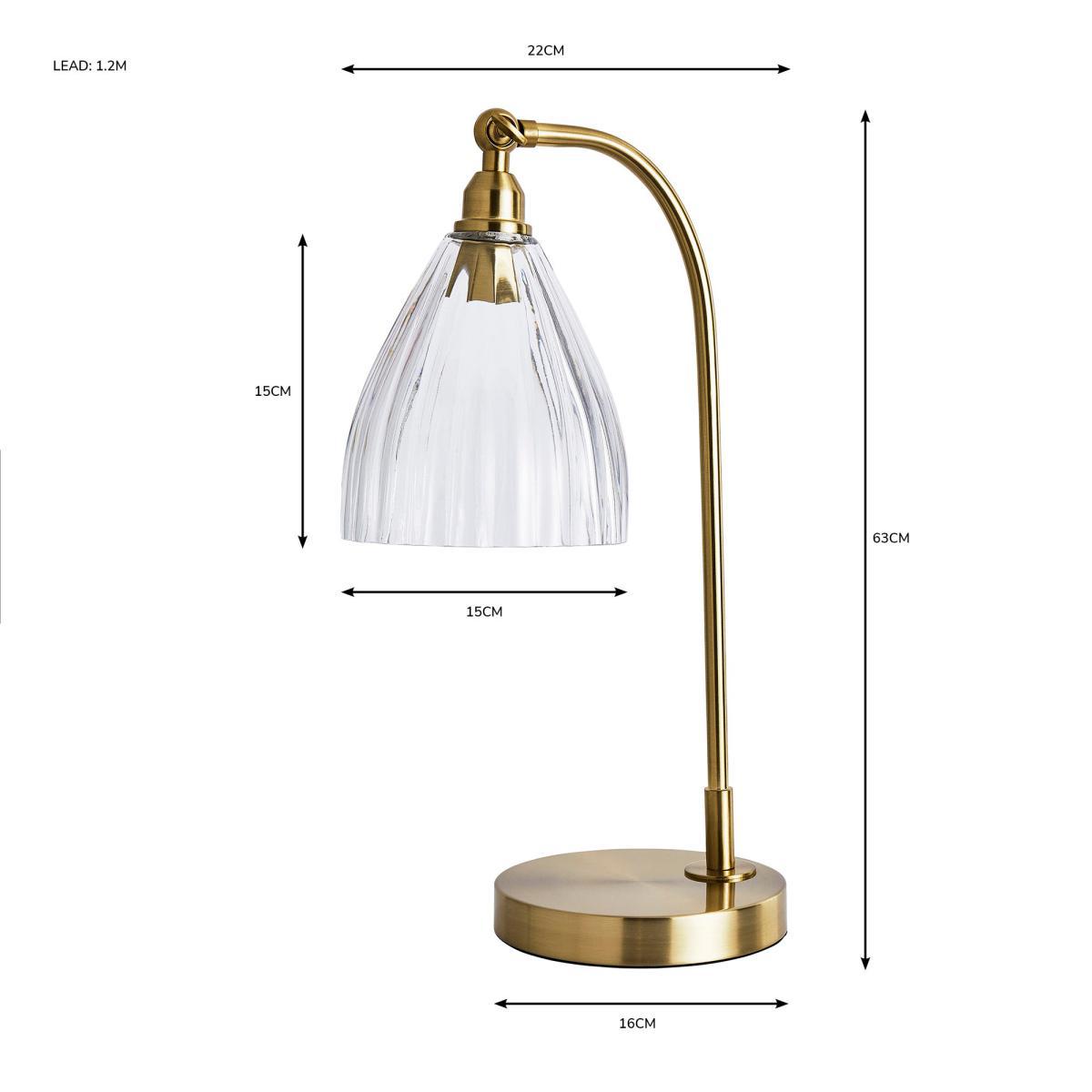 Churchgate Allexton Glass Table Lamp Brass – image 6