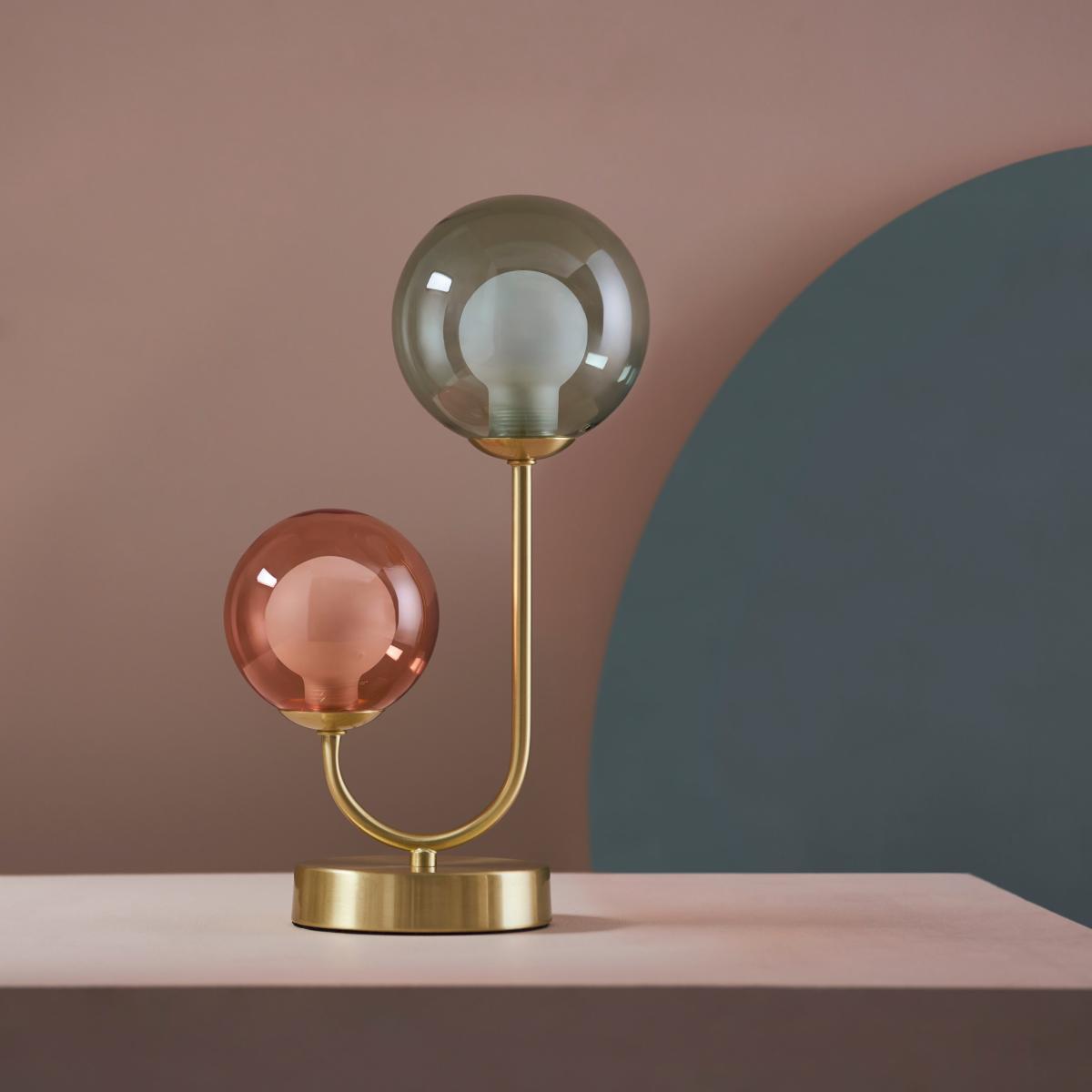 Eliza 2 Light Glass Table Lamp MultiColoured – image 2