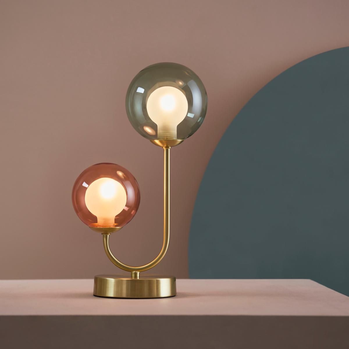Eliza 2 Light Glass Table Lamp MultiColoured – image 1