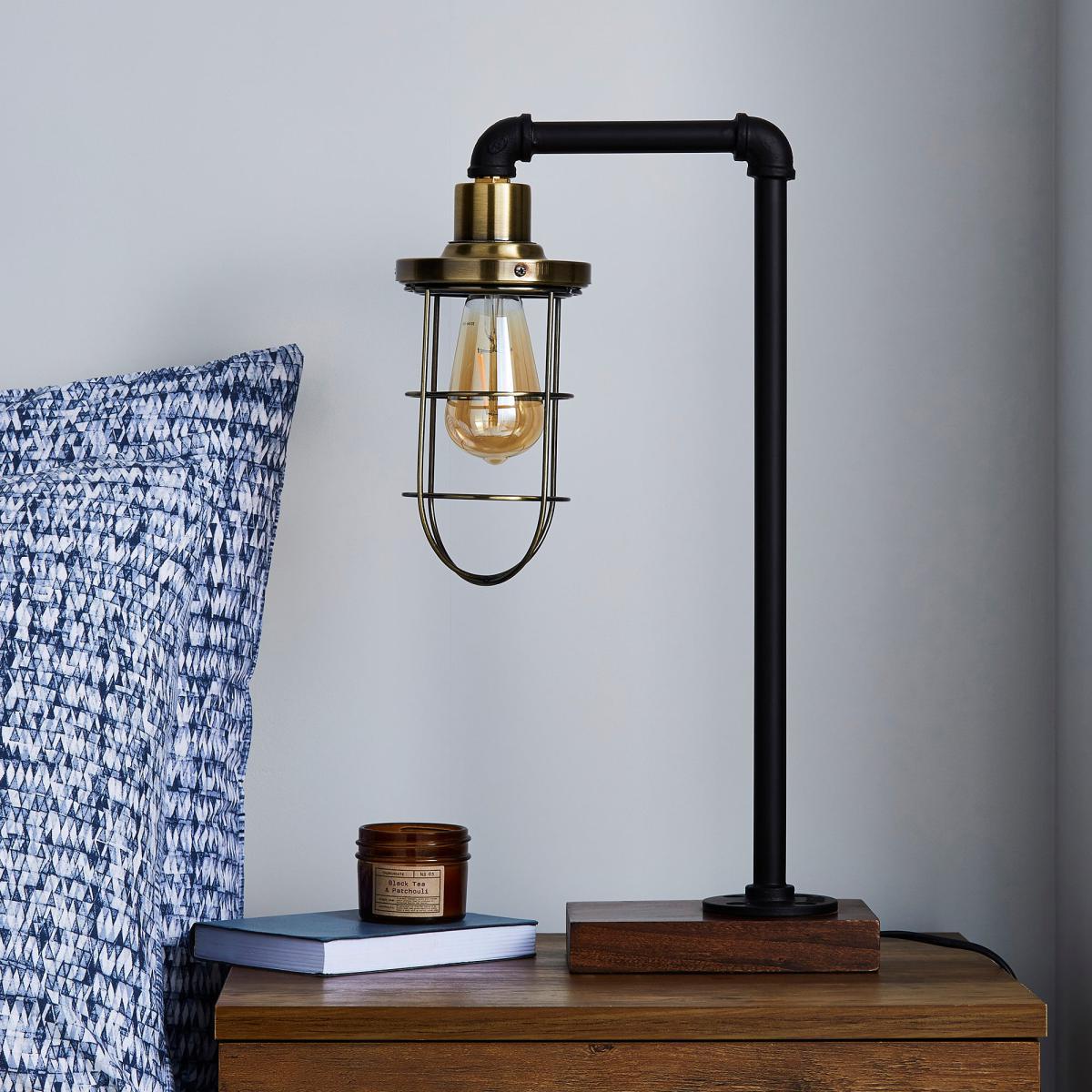 Milas Pipe Black Industrial Table Lamp Black – image 2
