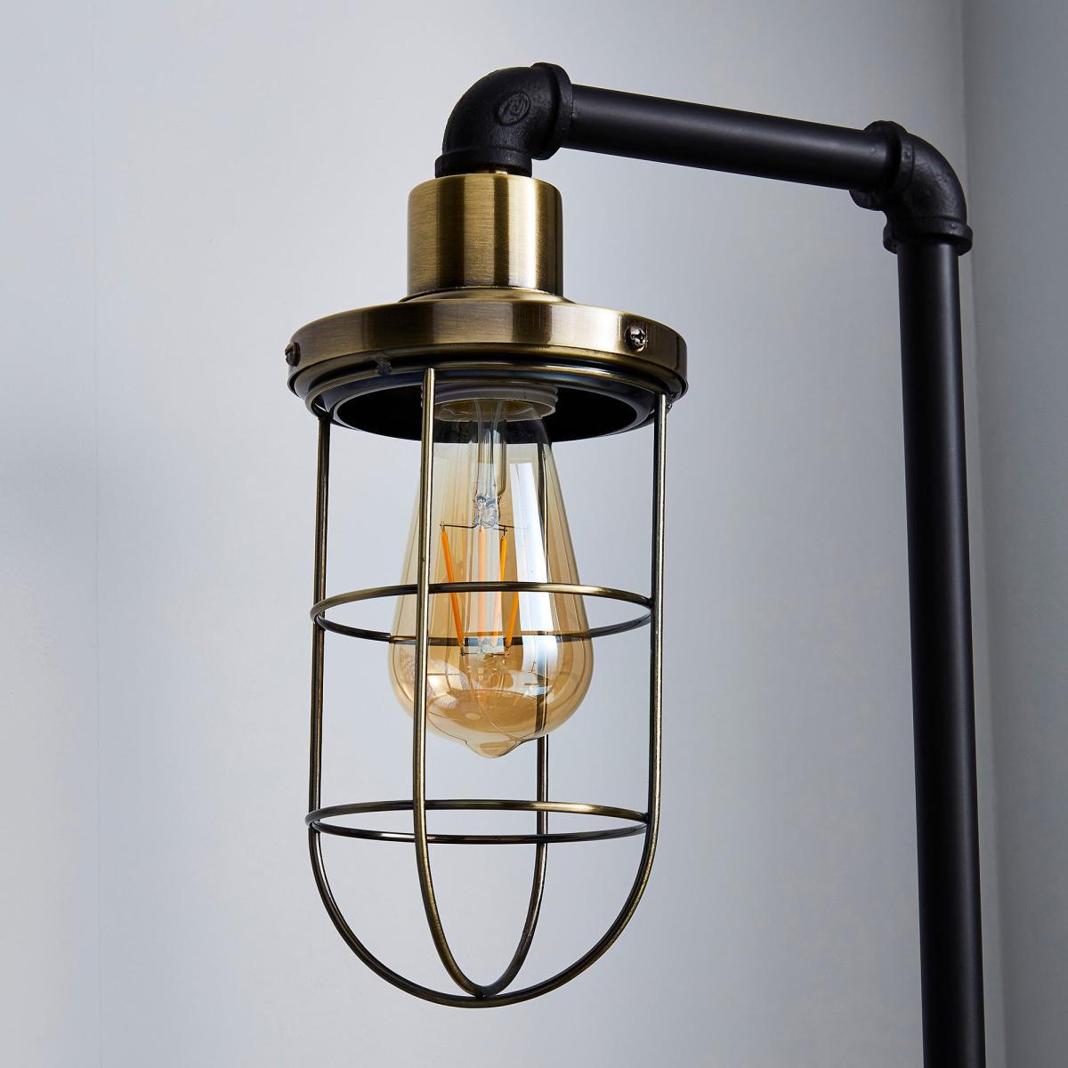 Milas Pipe Black Industrial Table Lamp Black – image 3