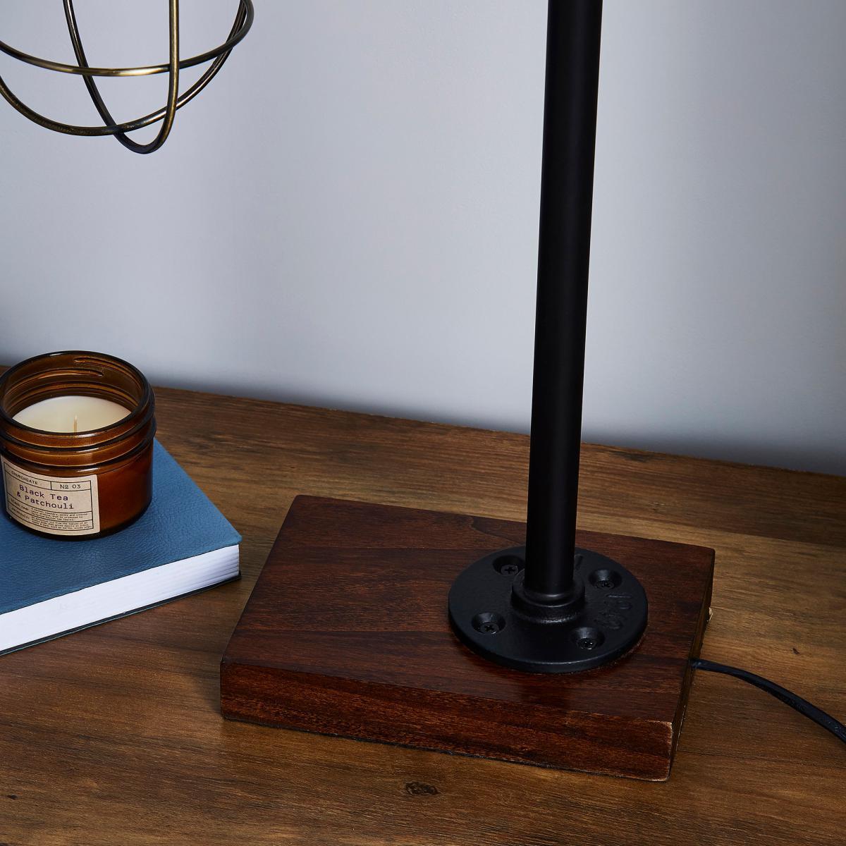 Milas Pipe Black Industrial Table Lamp Black – image 4