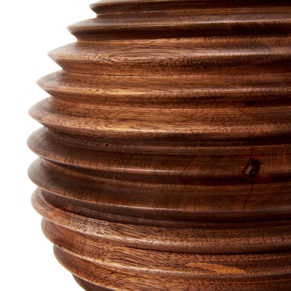 Pembury Turned Wood Table Lamp with 30cm Harry Cylinder Drum Shade Brown – image 4