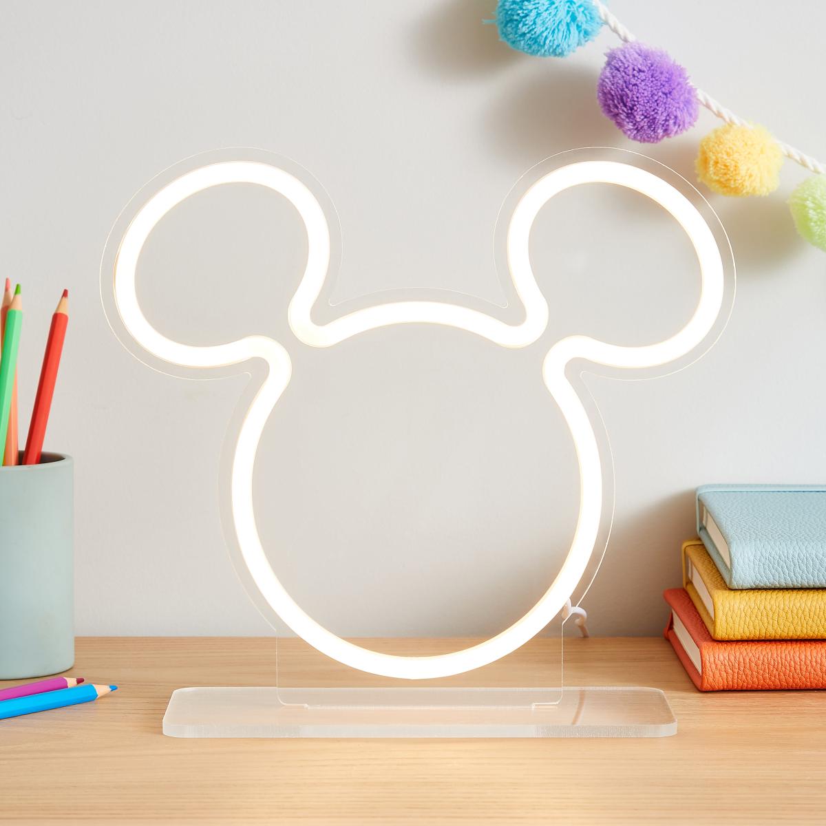 Disney Mickey Mouse Neon Table Light Clear – image 1