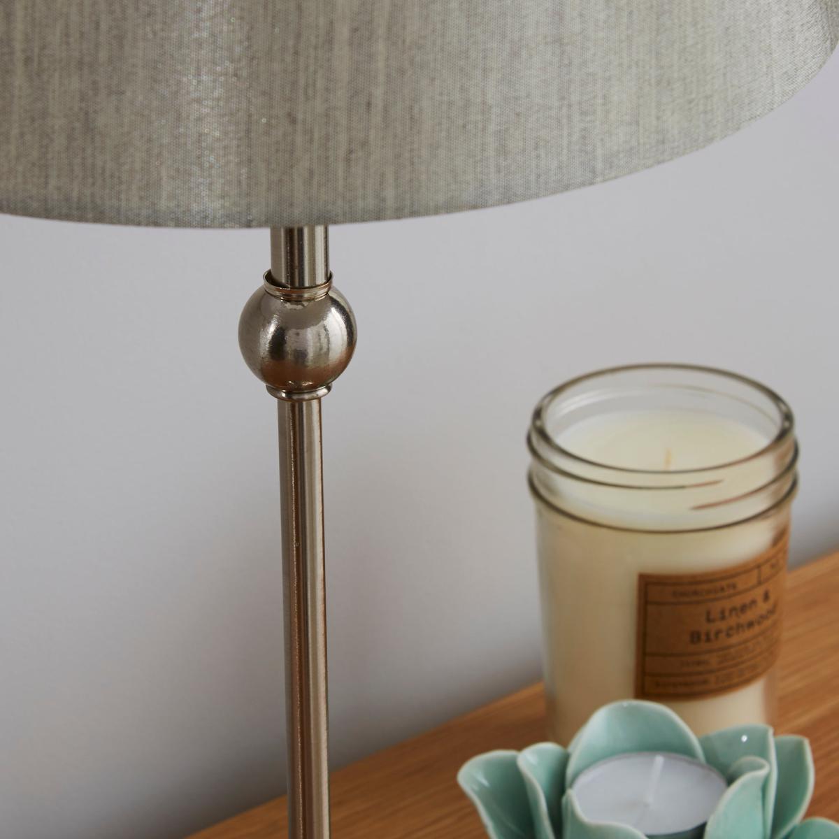Metal Ball Nickel Table Lamp Silver – image 4