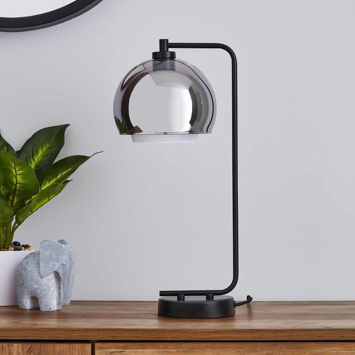 Elements Ramona Glass Touch Table Lamp Chrome – image 2