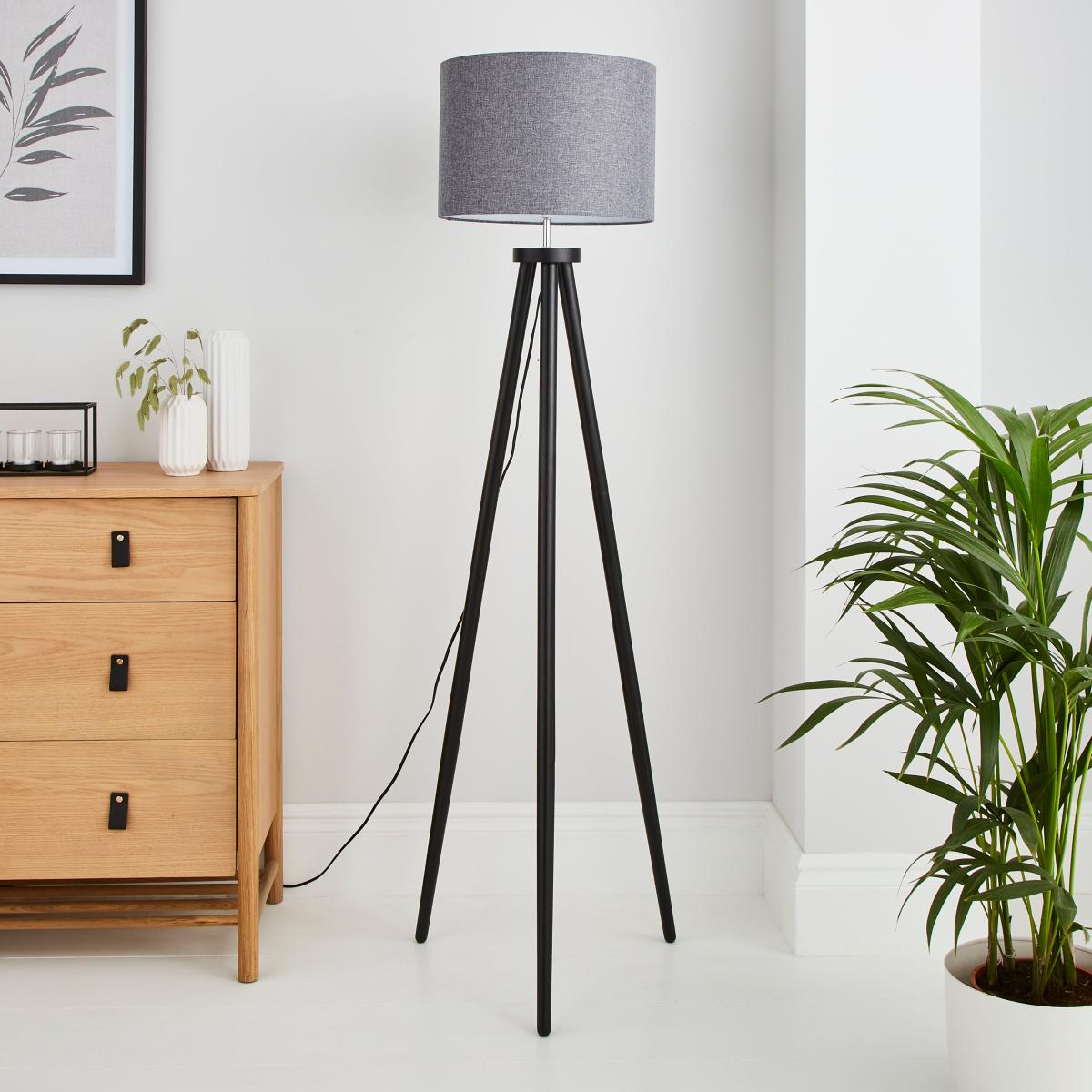 Jandia Wooden Tripod Floor Lamp Black – image 2