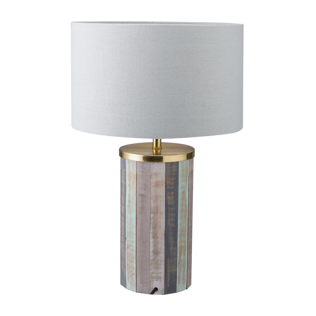 Kerala Distressed Sage Wood Table Lamp MultiColoured – image 2