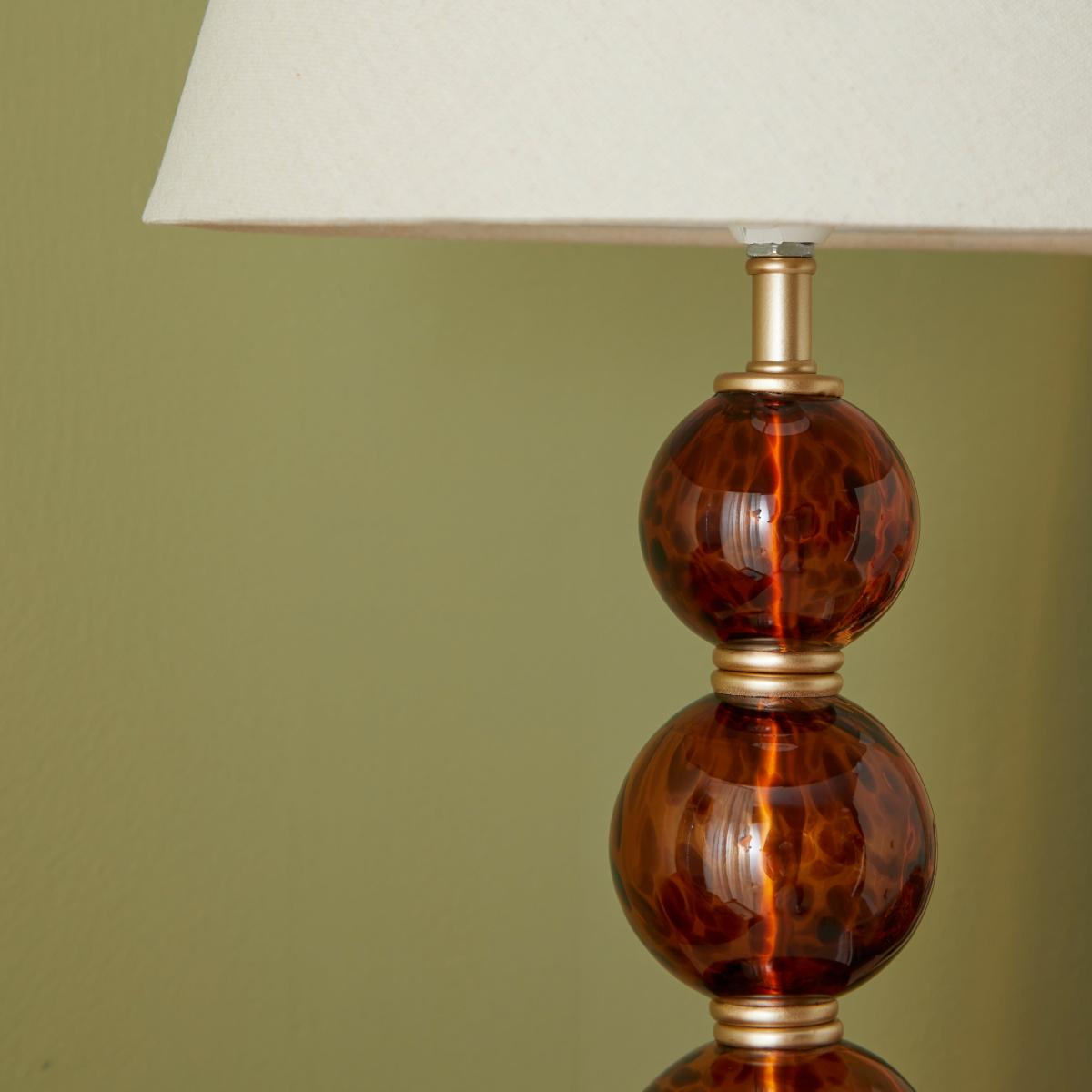 Lilo Tortoiseshell Glass Table Lamp Brown – image 3