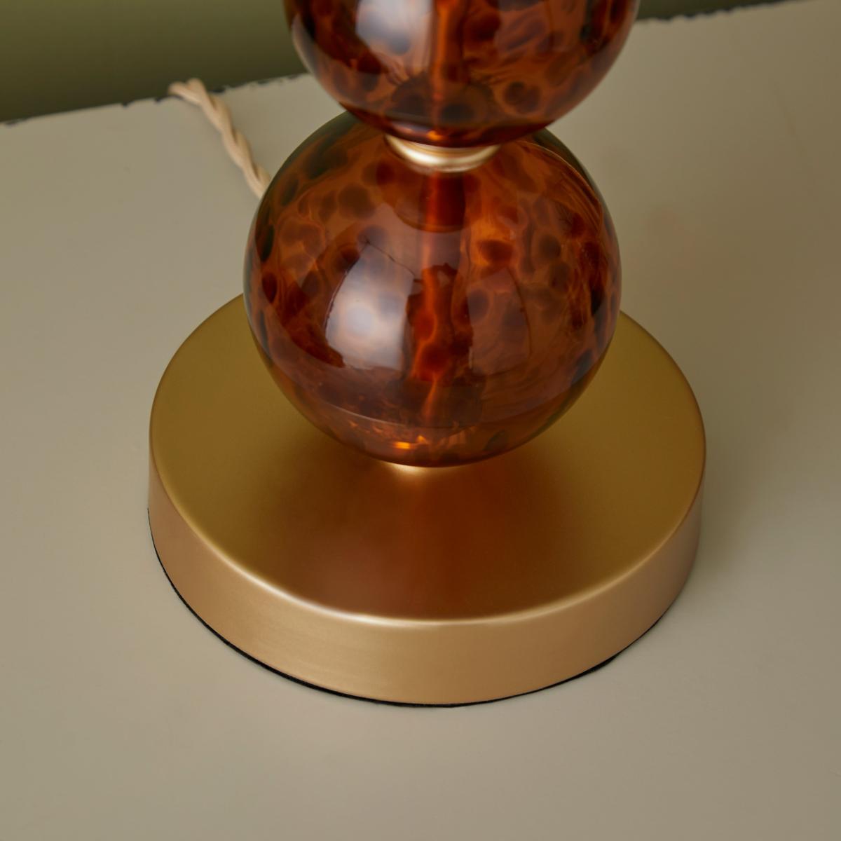 Lilo Tortoiseshell Glass Table Lamp Brown – image 4