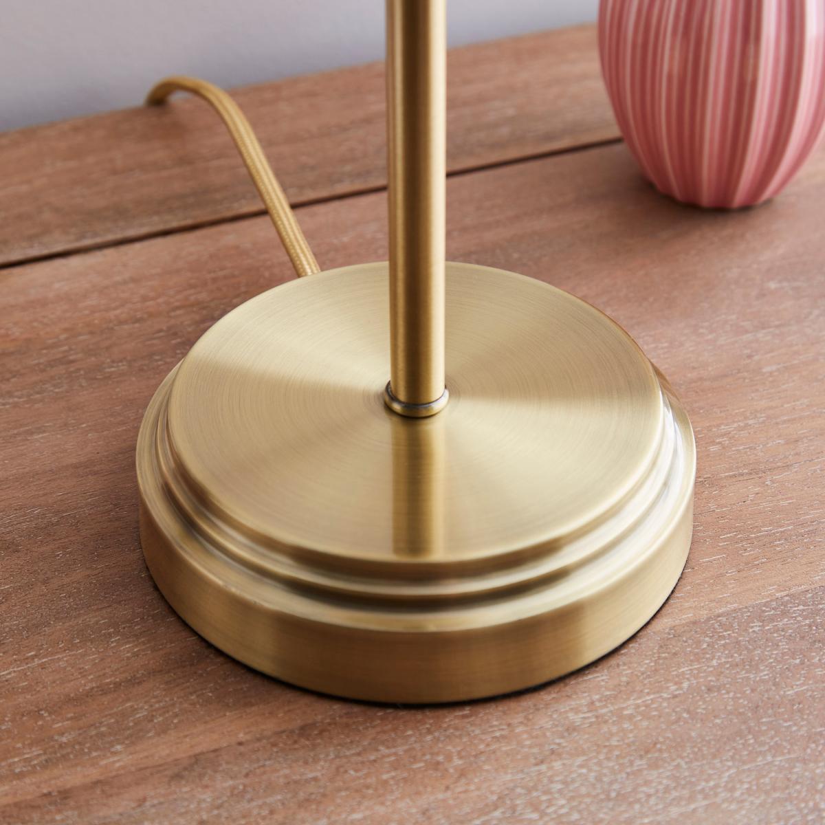 Frosted Tulip Ribbed Table Lamp Gold – image 4