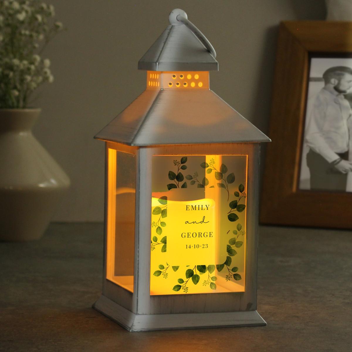 Personalised Botanical White Lantern White – image 2